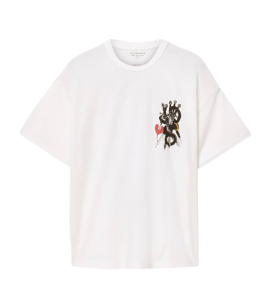 AllSaints Mens Organic Cotton Serrate T-Shirt Optic White Image 1