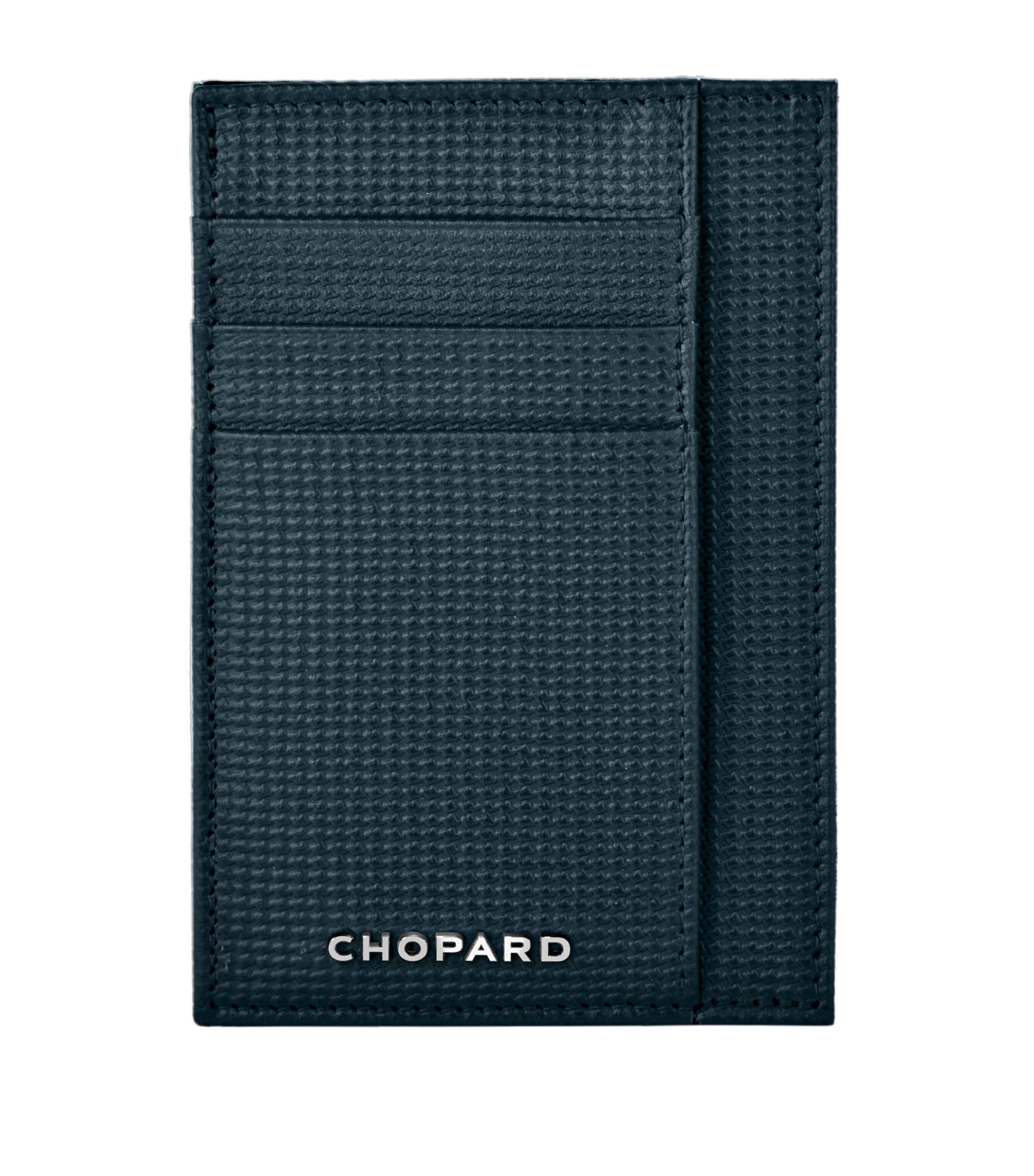 Chopard Large Leather Classic Card Holder In Gray