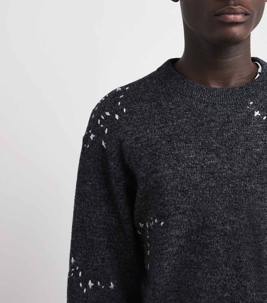 DOMREBEL Mens Wool-Blend Renegade Sweater Charcoal Image 3