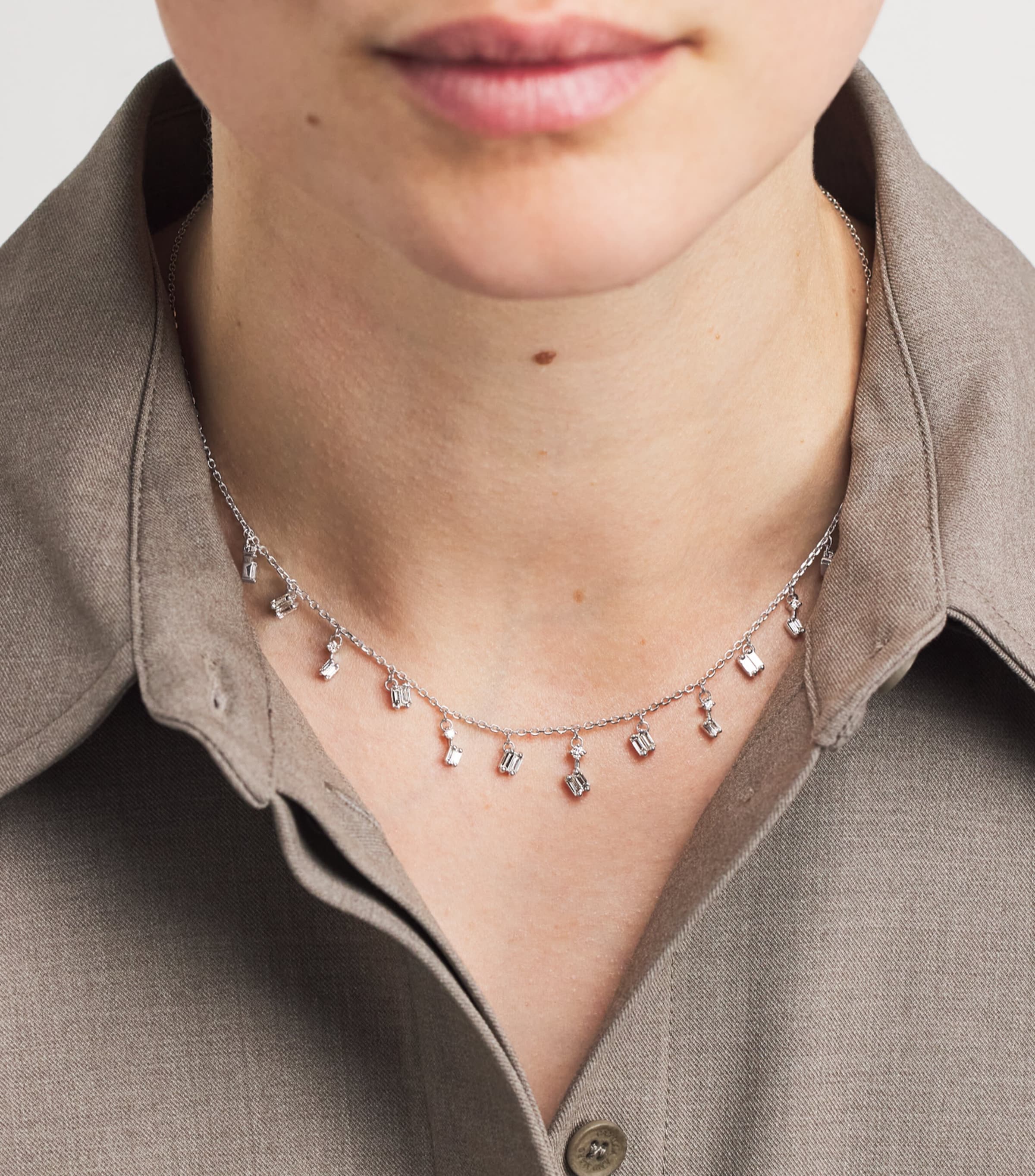 Suzanne Kalan White Gold and Diamond Classic Cascade Necklace Wg/wd Image 2