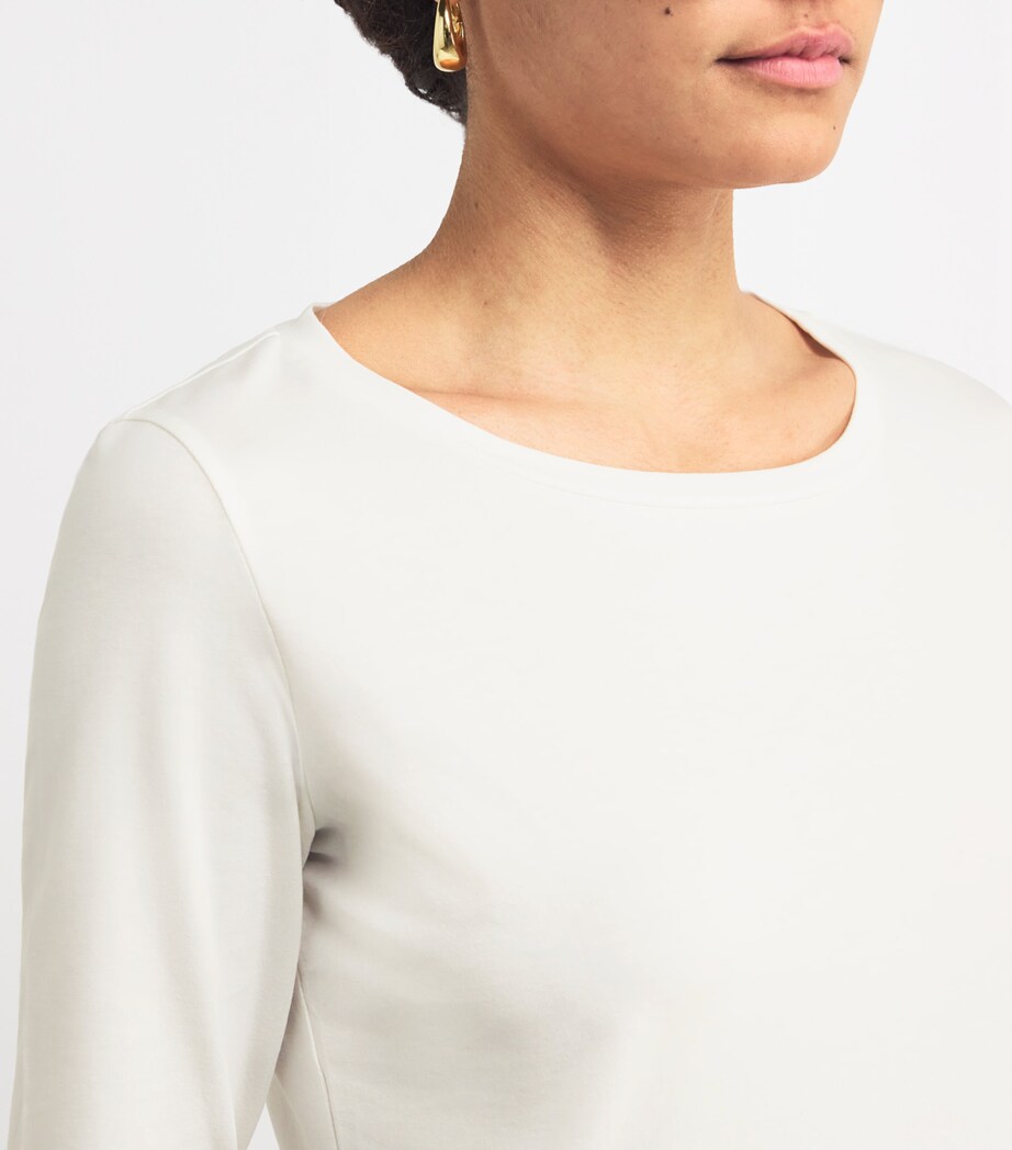 Weekend Max Mara Womens Cotton-Blend T-Shirt White Image 6