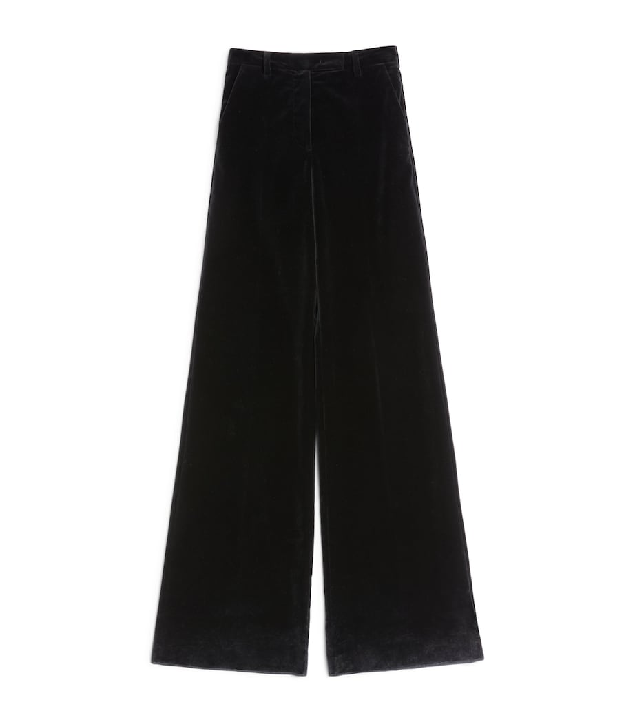 Cotton Velvet Flared Trousers 0NO Image 1