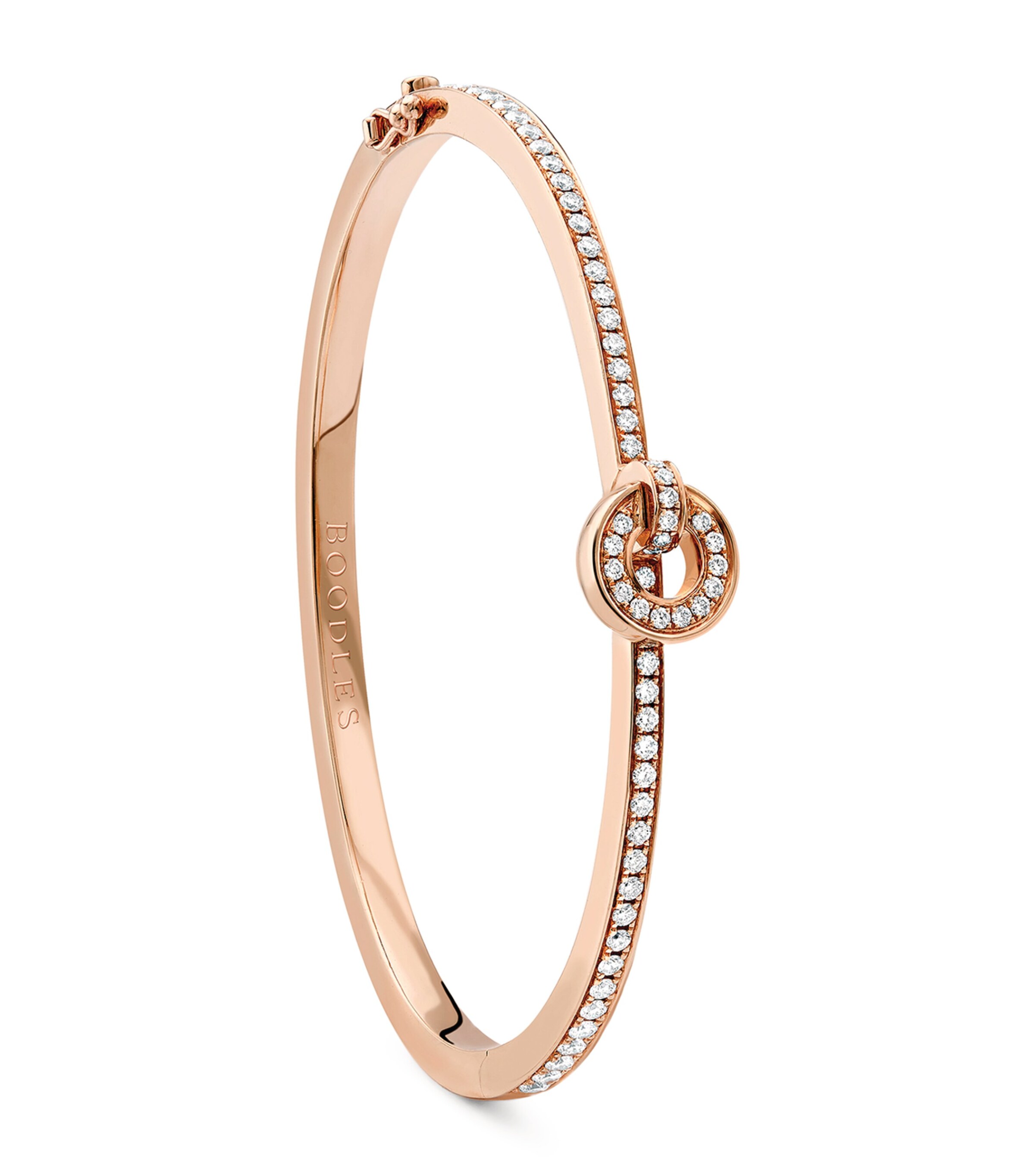 Shop Boodles Rose Gold And Diamond Roulette Flip Bangle