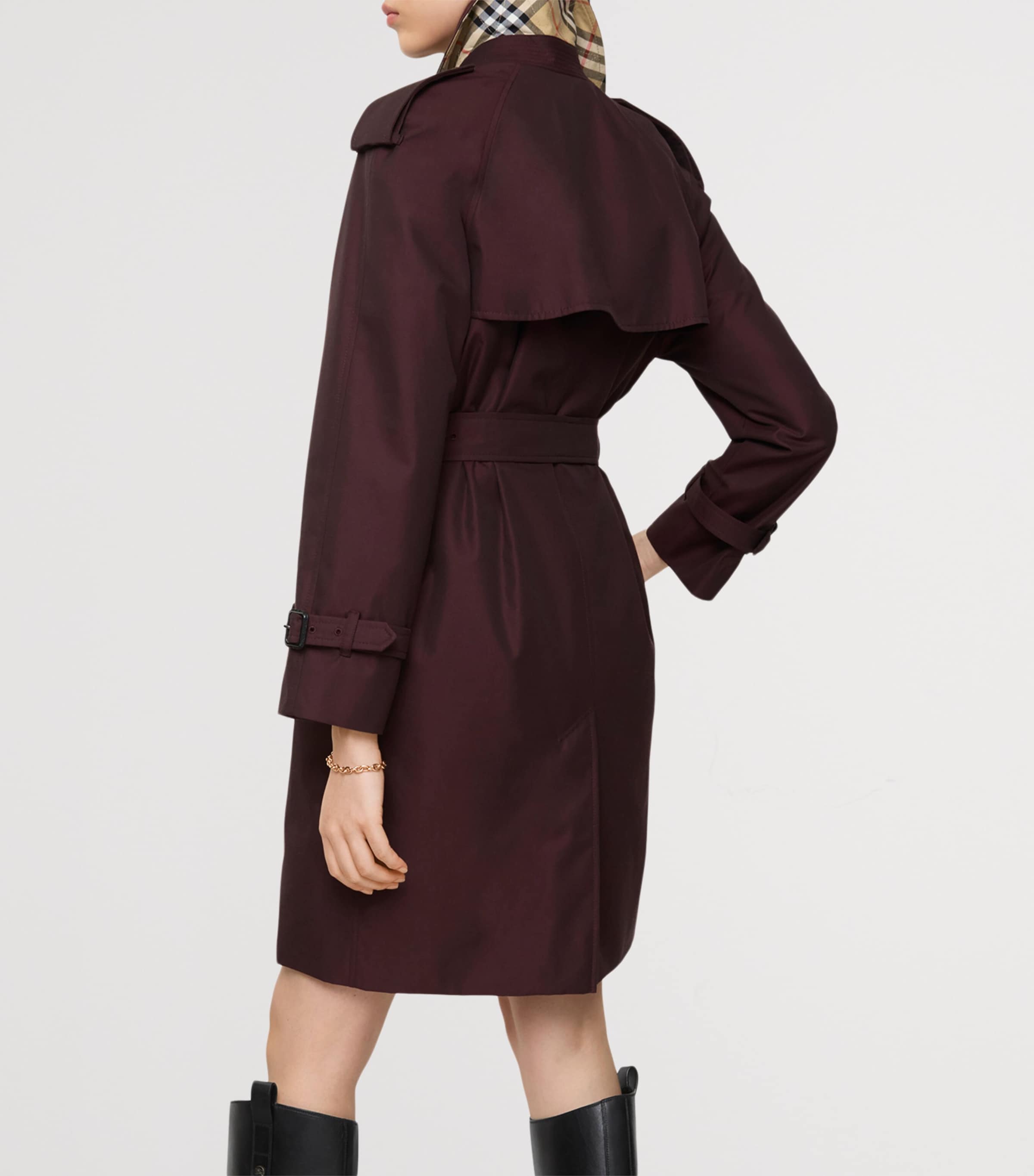 Mid-Length Castleford Trench Coat MAHOGANY RED Image 4