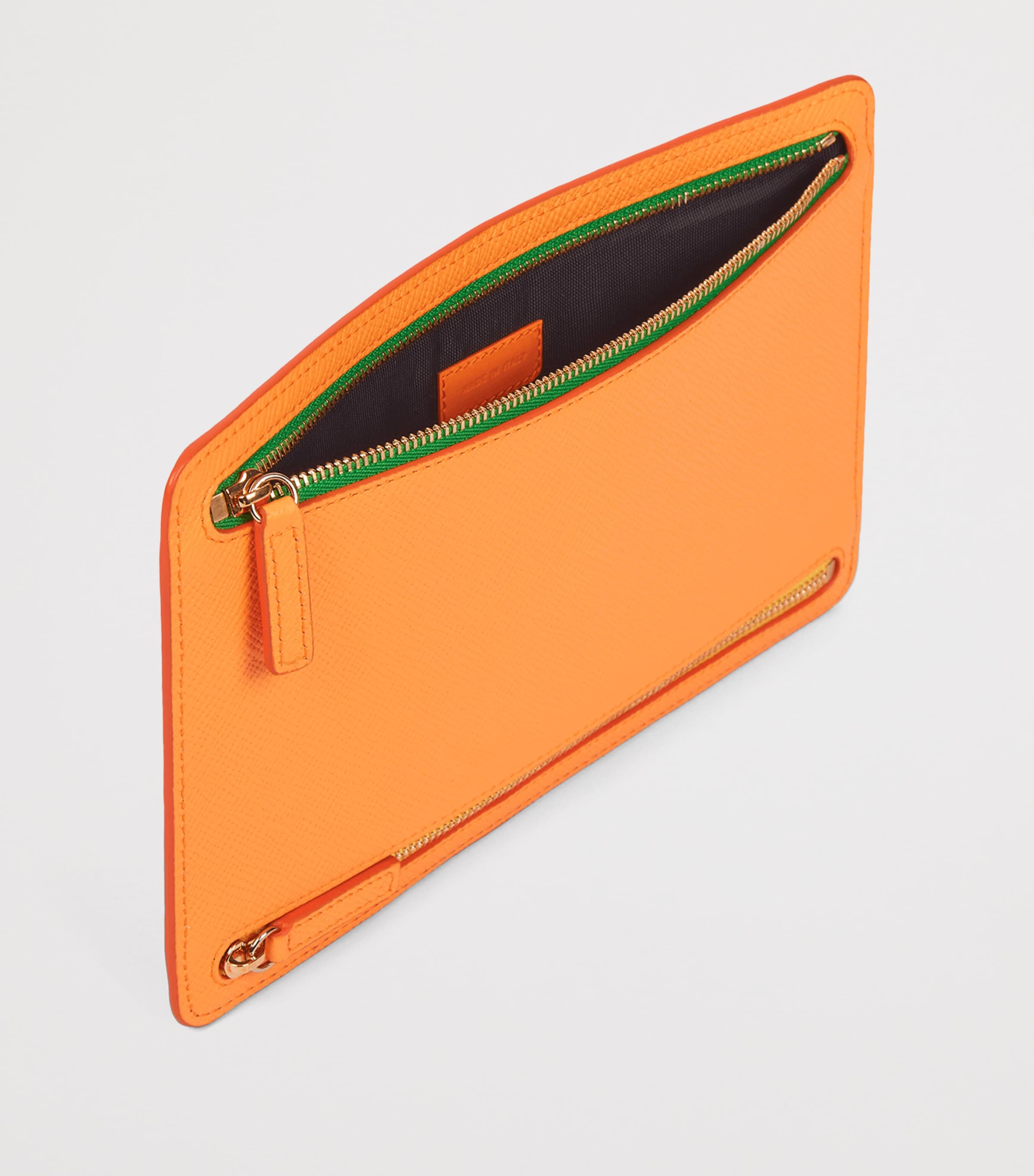 Smythson Calfskin Panama Multi-Zip Case L Orange Image 2