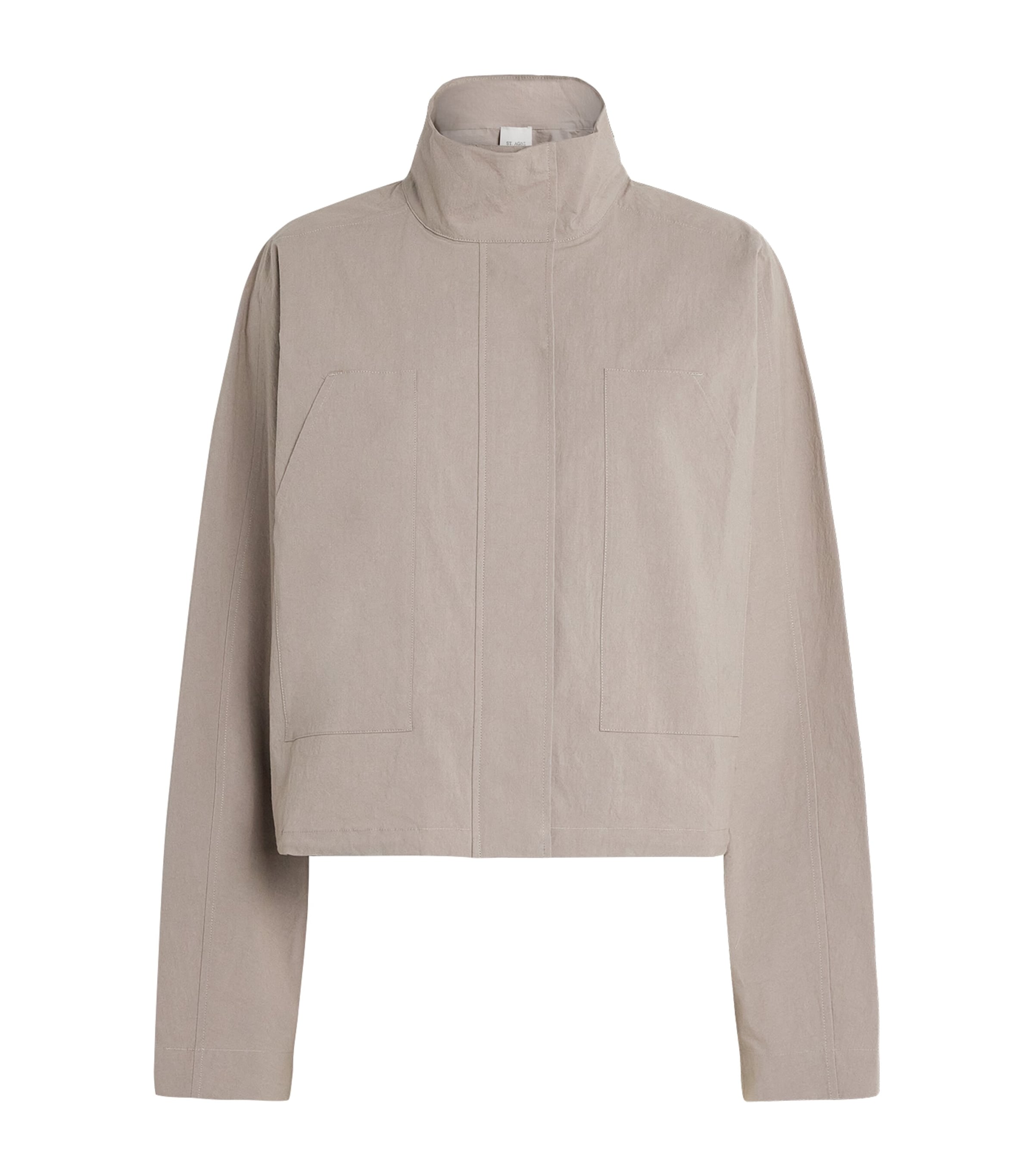St. Agni Womens Stretch-Organic Cotton Carpenter Jacket Grey Stone Image 1