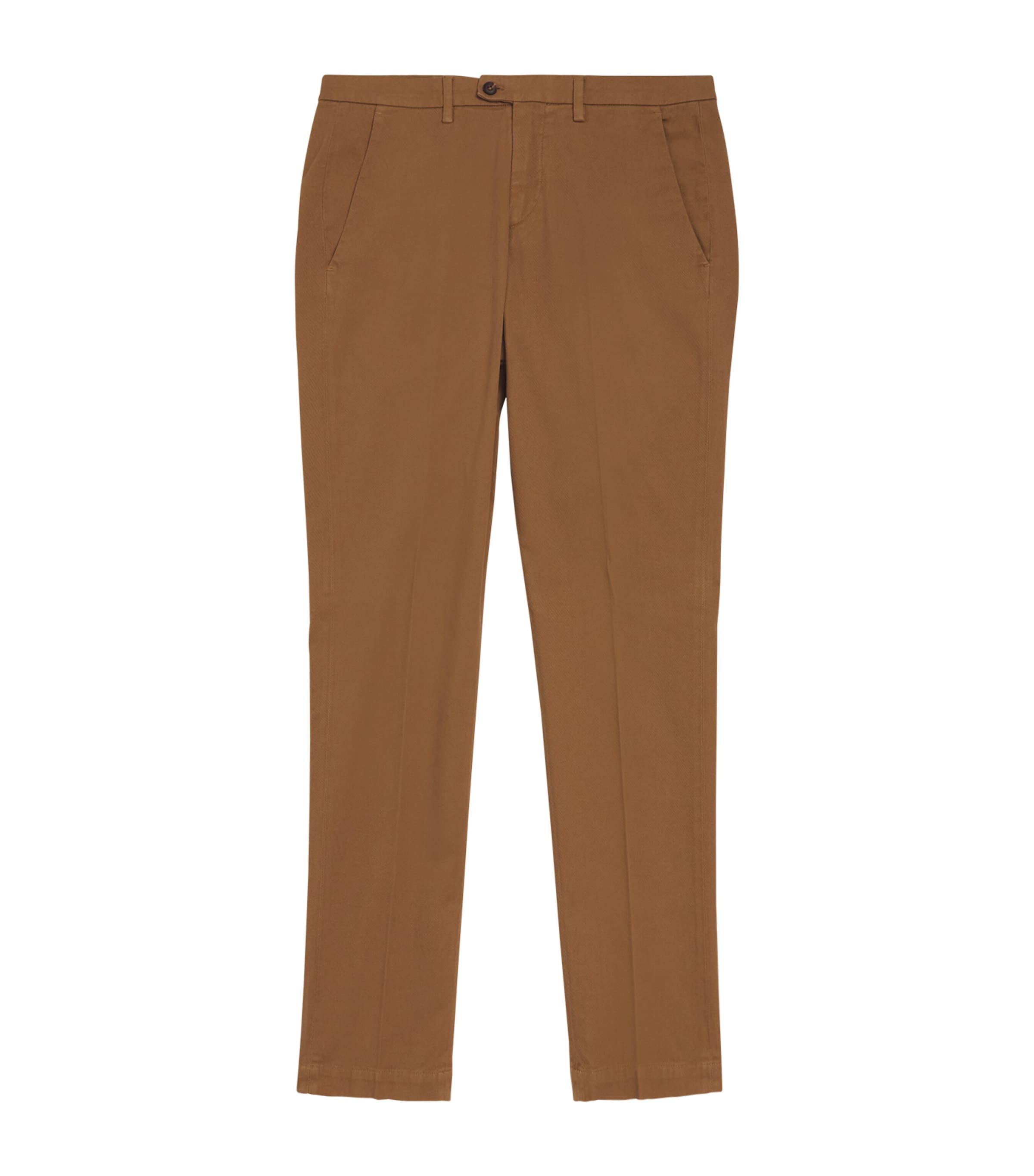 Corneliani Cotton-blend Straight Trousers In Brown