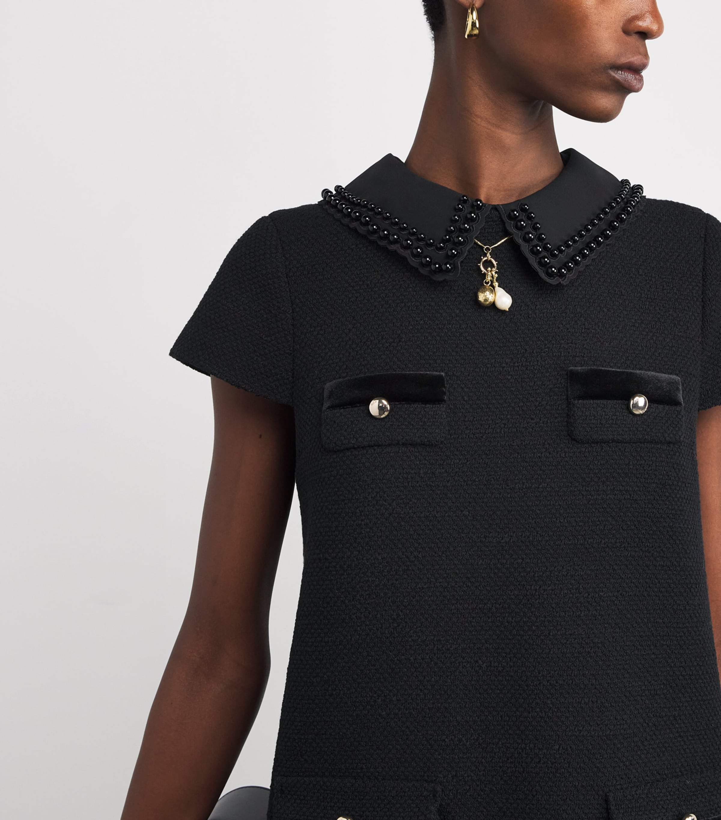 Tweed Mini Dress BLACK Image 6