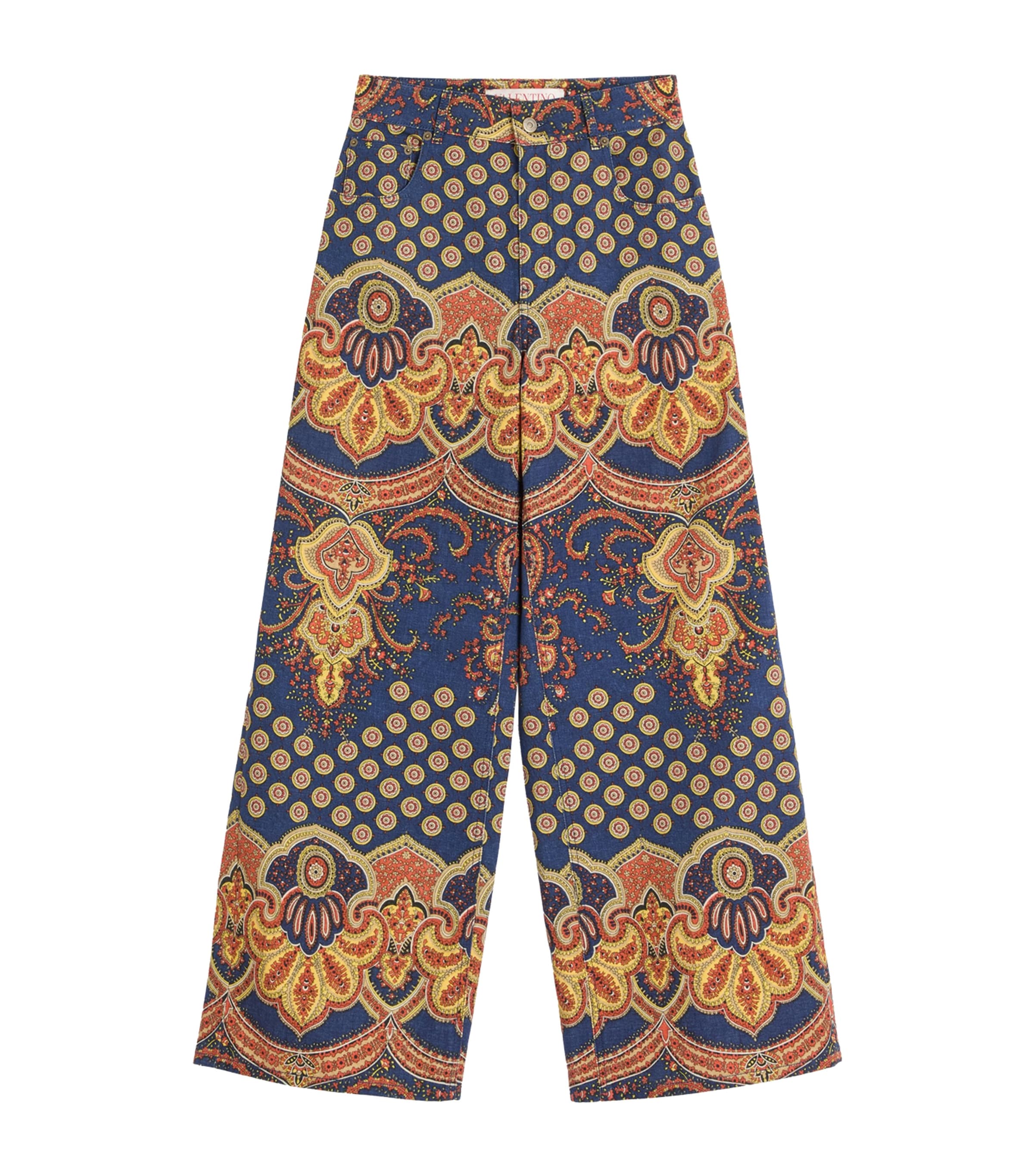 Valentino Printed Wide-leg Jeans