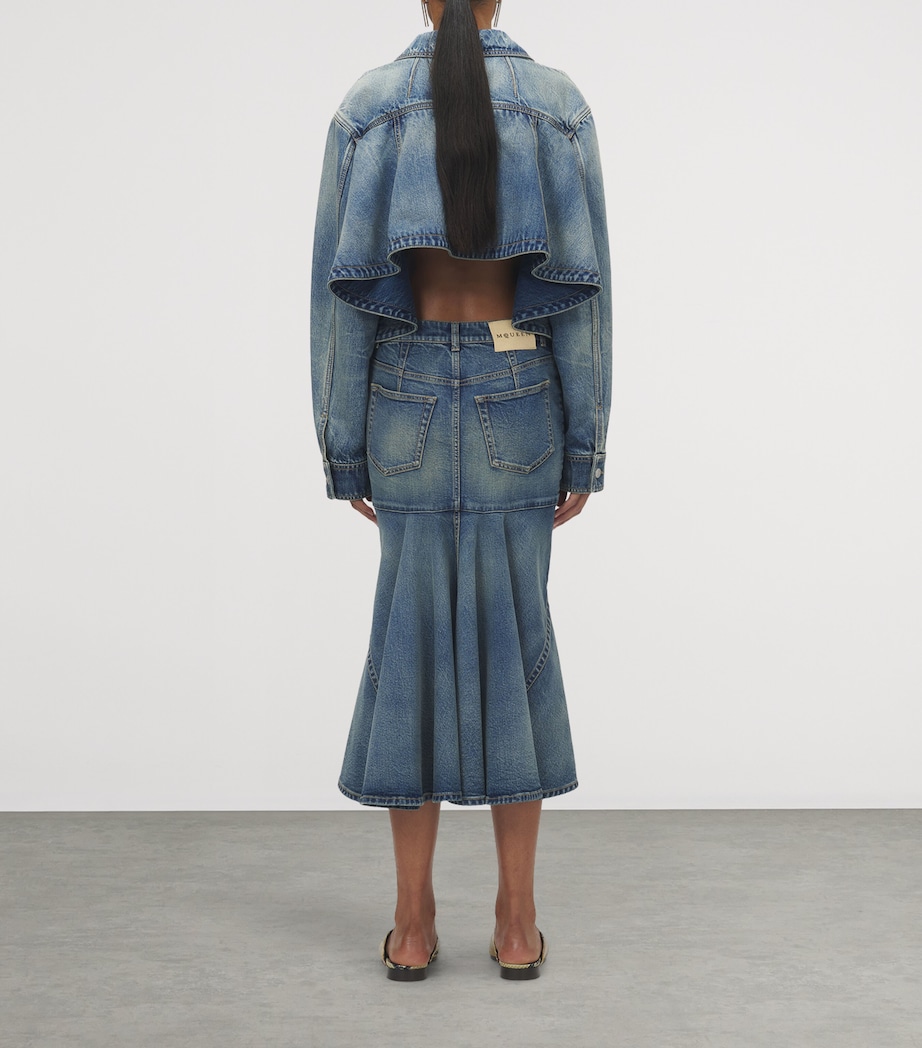 Denim Kickback Midi Skirt 4315 Image 4