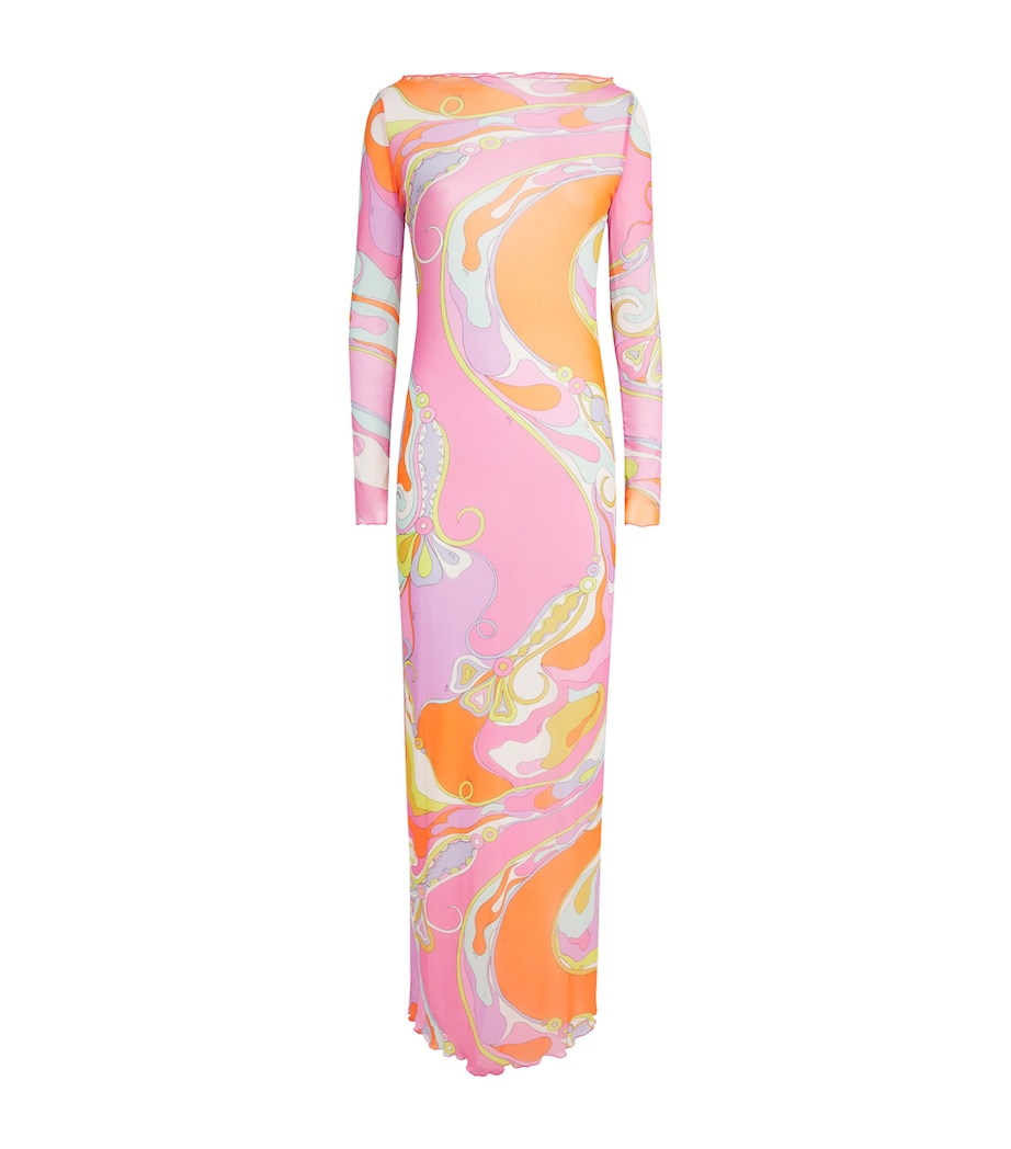 PUCCI Womens Mesh Orchidee Maxi Dress Image 1
