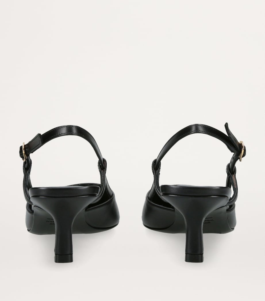 Leather Vinnie Slingback Pumps 50 BLACK Image 2