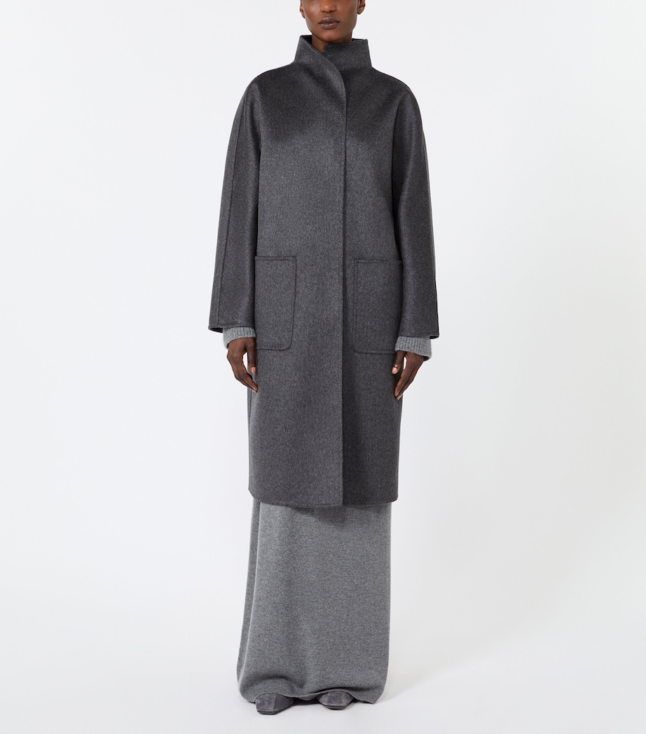 Max Mara Womens Cashmere Lilia Coat Dark Grey Image 4