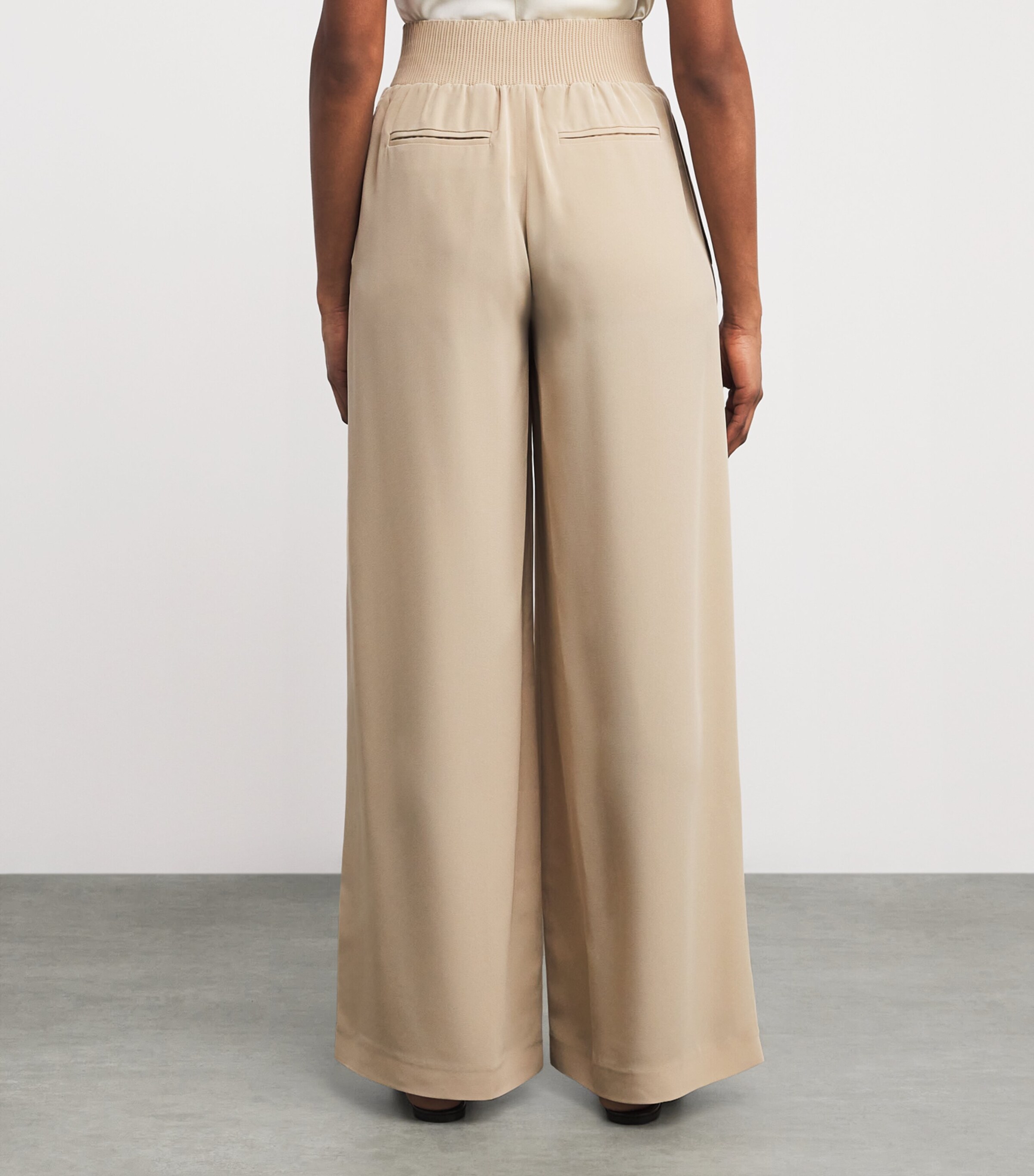Joseph Womens Nour Wide-Leg Trousers Powder Image 4