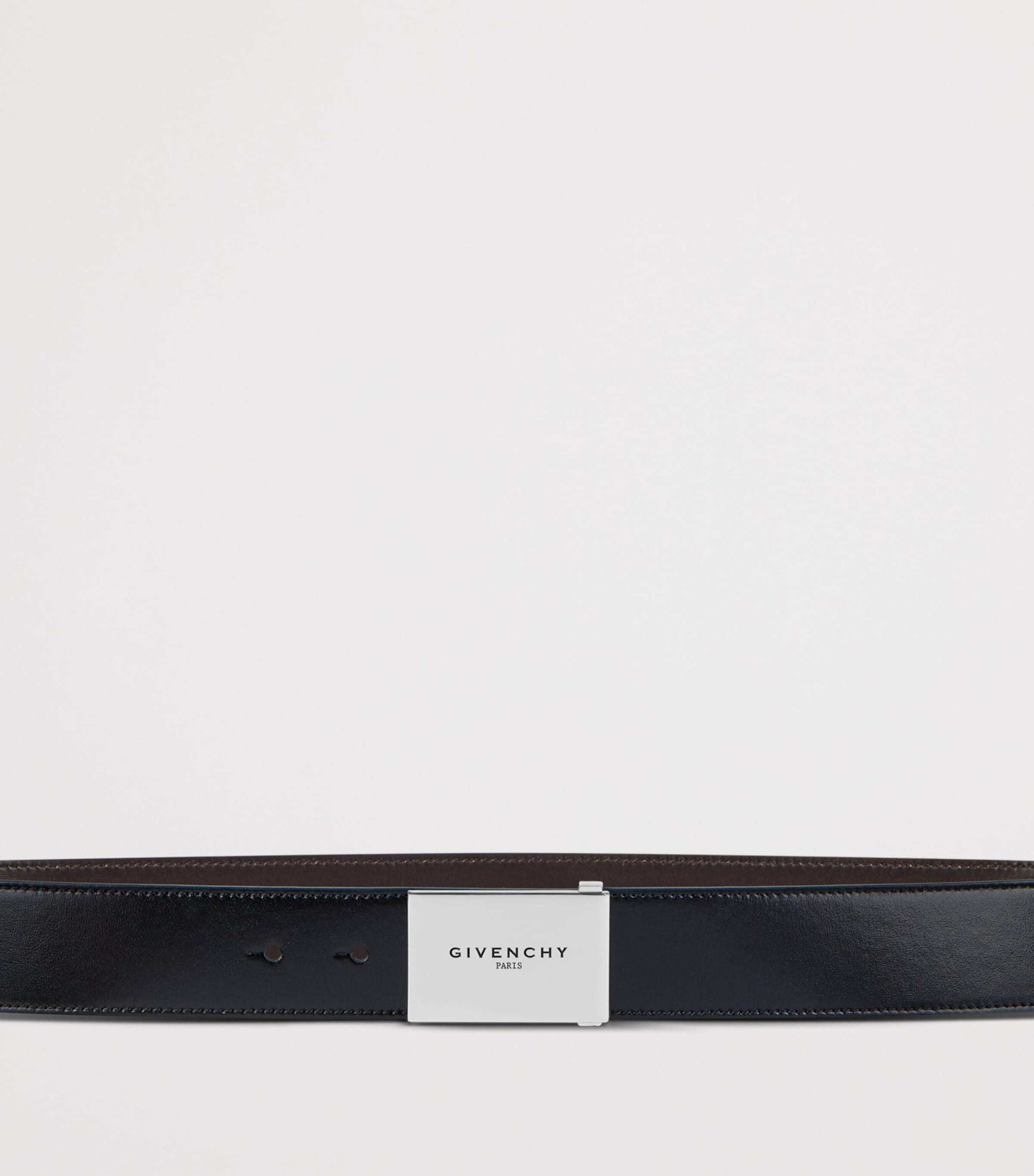 Leather Reversible Label Belt BLACK/GREY Image 5