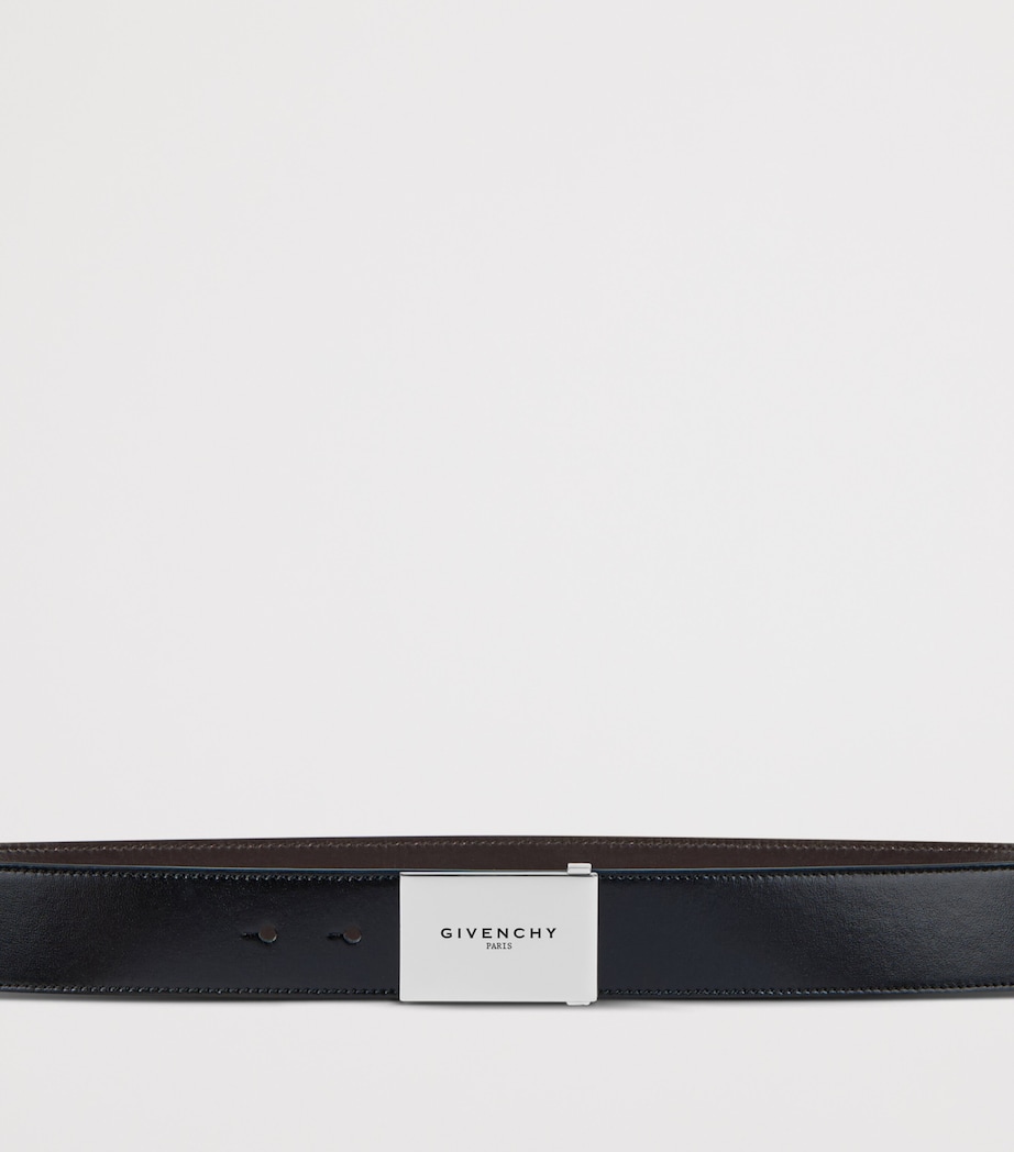 Leather Reversible Label Belt BLACK/GREY Image 5