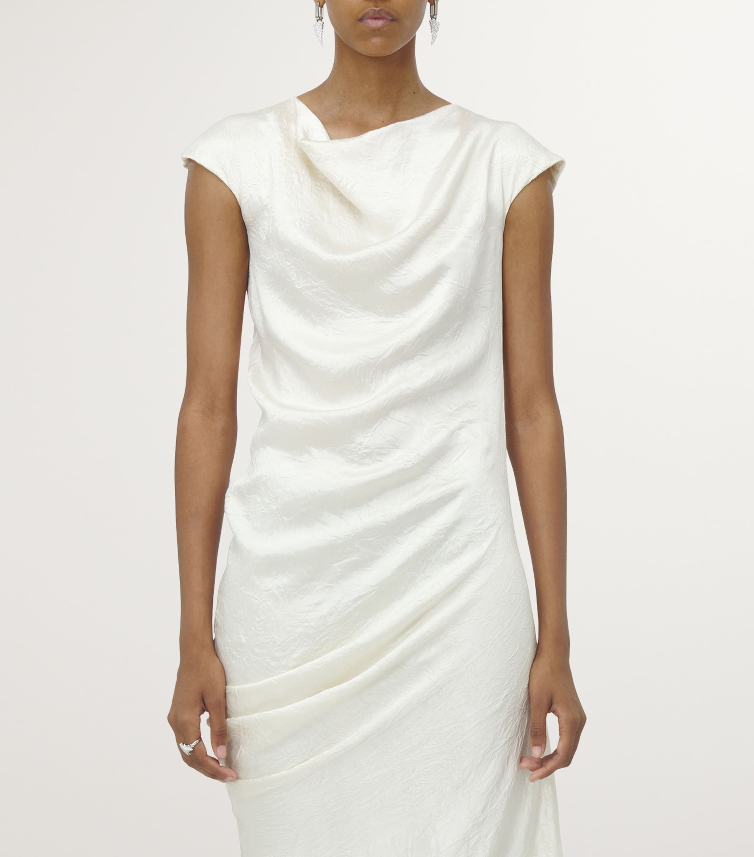 McQueen Asymmetric Draped Dress | Harrods CA
