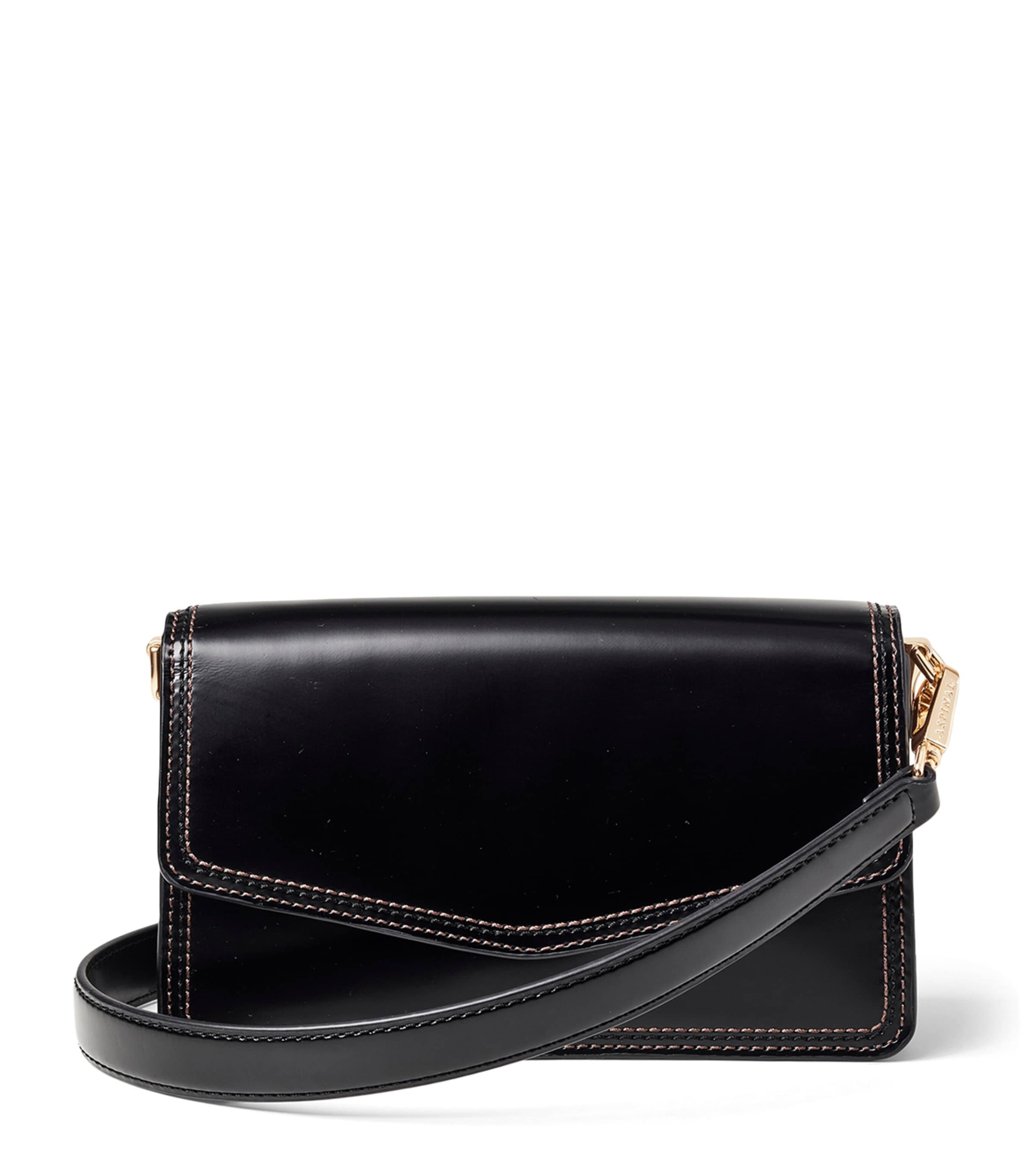 Aspinal Of London Leather Eliza Clutch Bag In Black