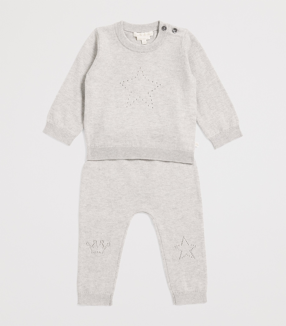 Marie-Chantal Star Sweater and Sweatpants Set (3-24 Months) Grey Image 3