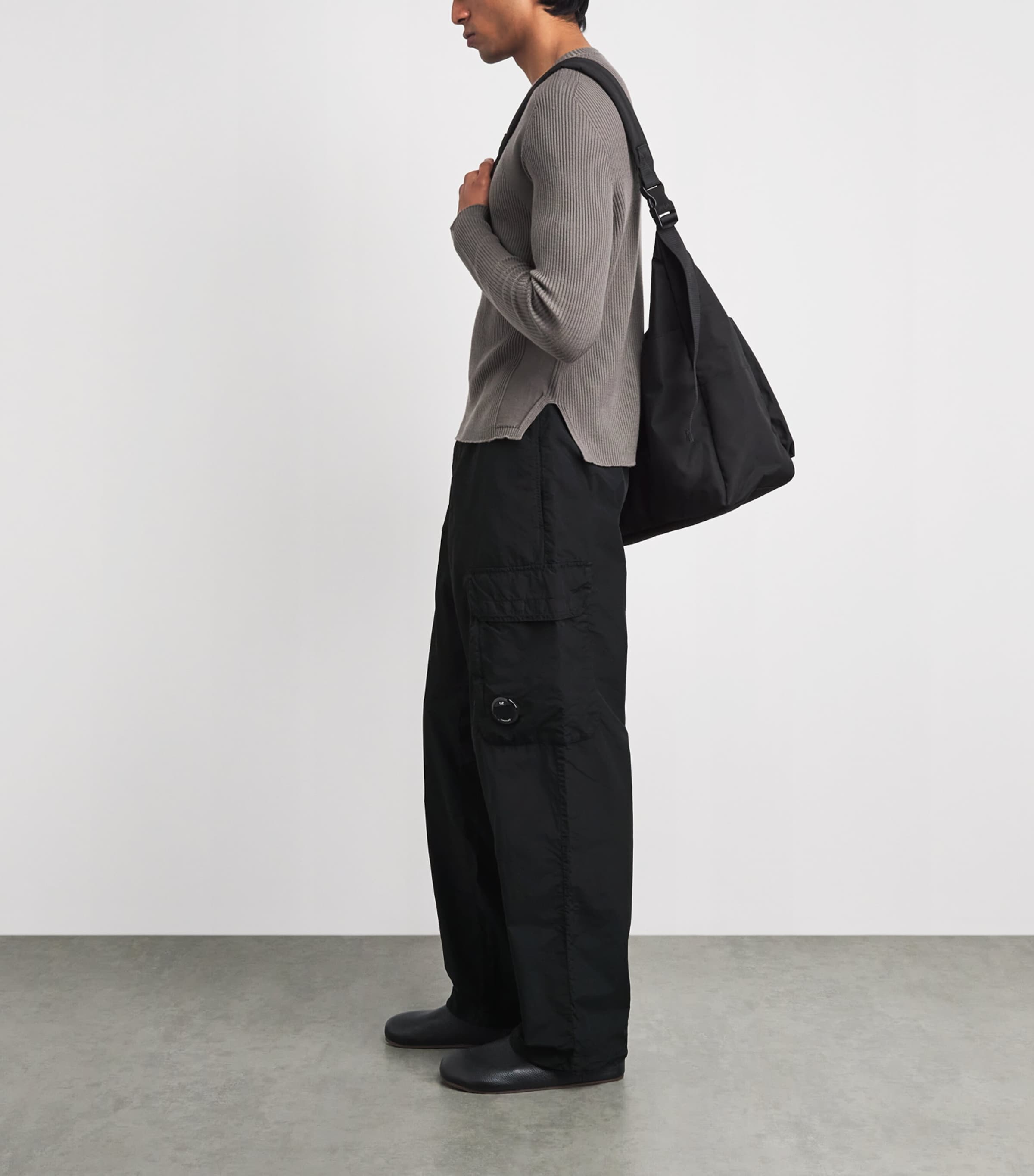C.P. Company Mens Lens Cargo Trousers Black Image 2