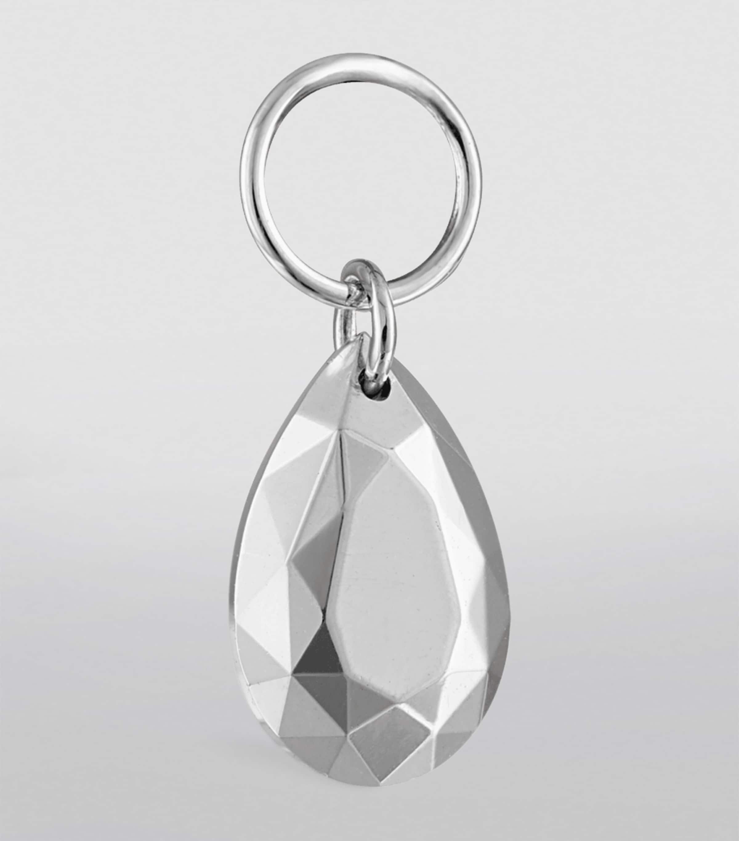 Faceted Pear Single Charm (6.5mm) WHITE GOLD Image 3