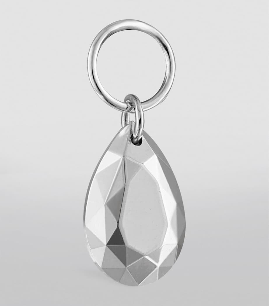 Faceted Pear Single Charm (6.5mm) WHITE GOLD Image 3