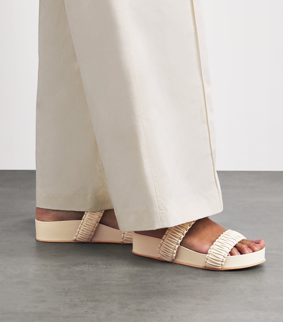 Joseph Leather Braided Isha Sandals Powder Image 4