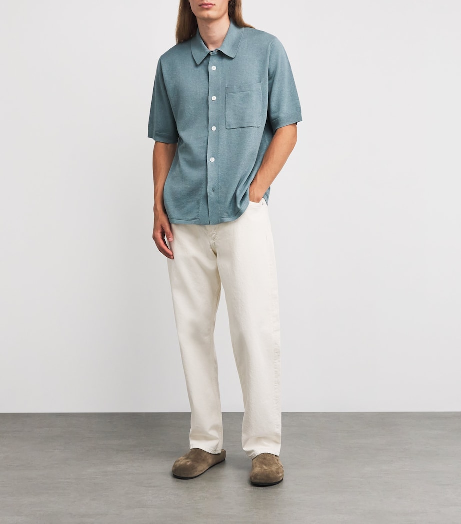 Linen-Cotton Rollo Shirt GREYISH BLUE Image 2