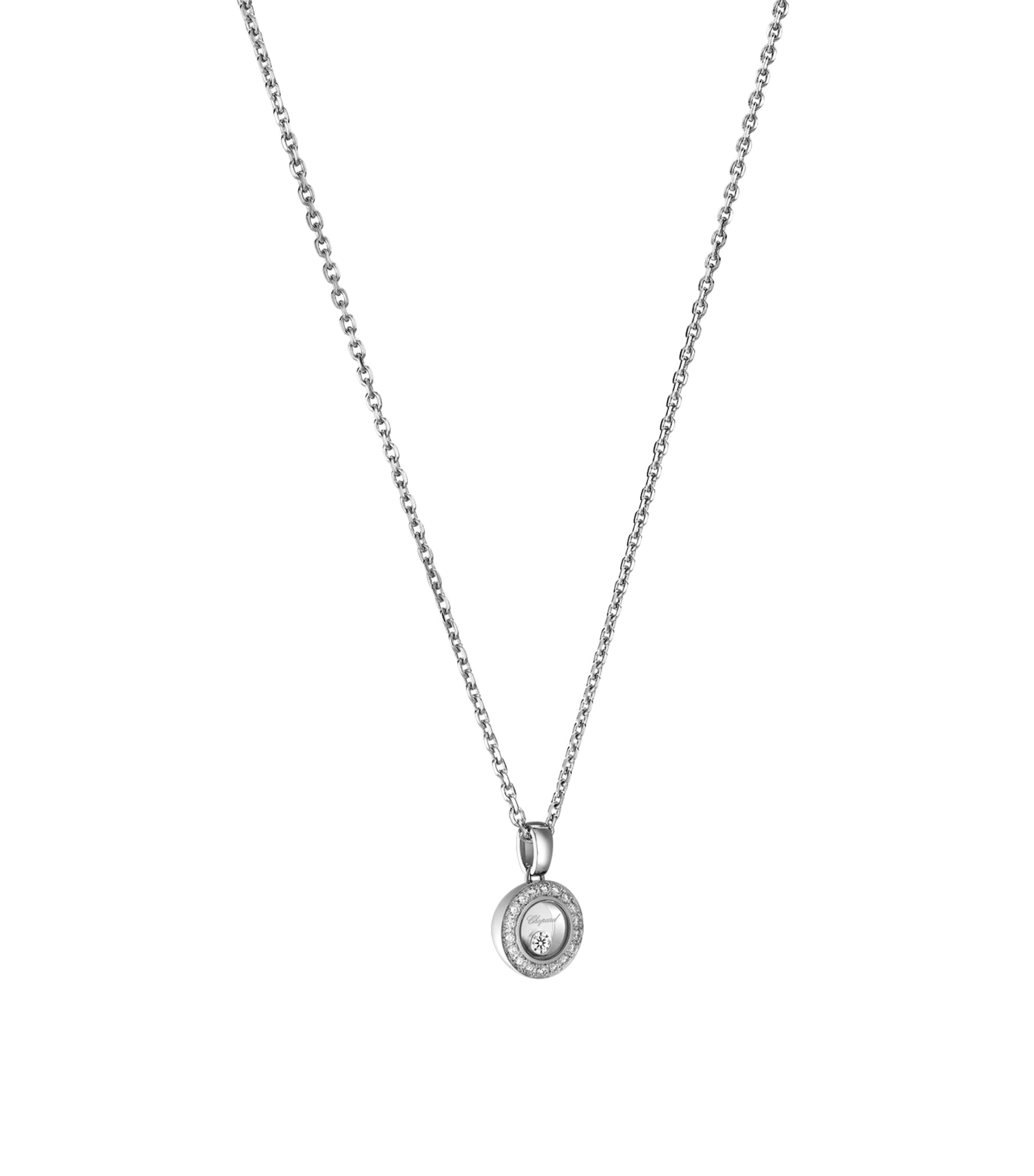 White Gold and Diamond Happy Diamonds Icons Pendant Necklace 18K WHITE GOLD Image 2