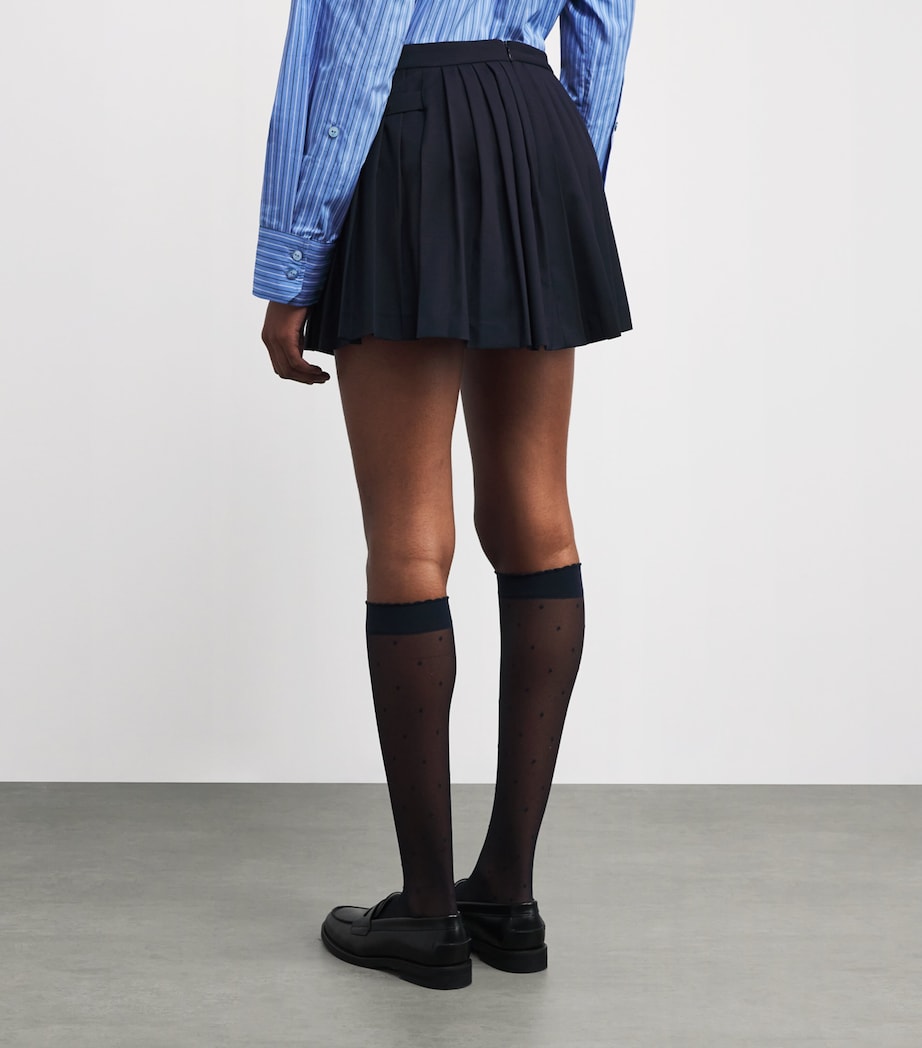 Pleated Mini Skirt NAVY BLUE Image 4