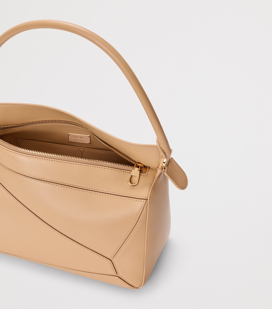 LOEWE Medium Leather Featherlight Puzzle Top-Handle Bag Silk Beige Image 7
