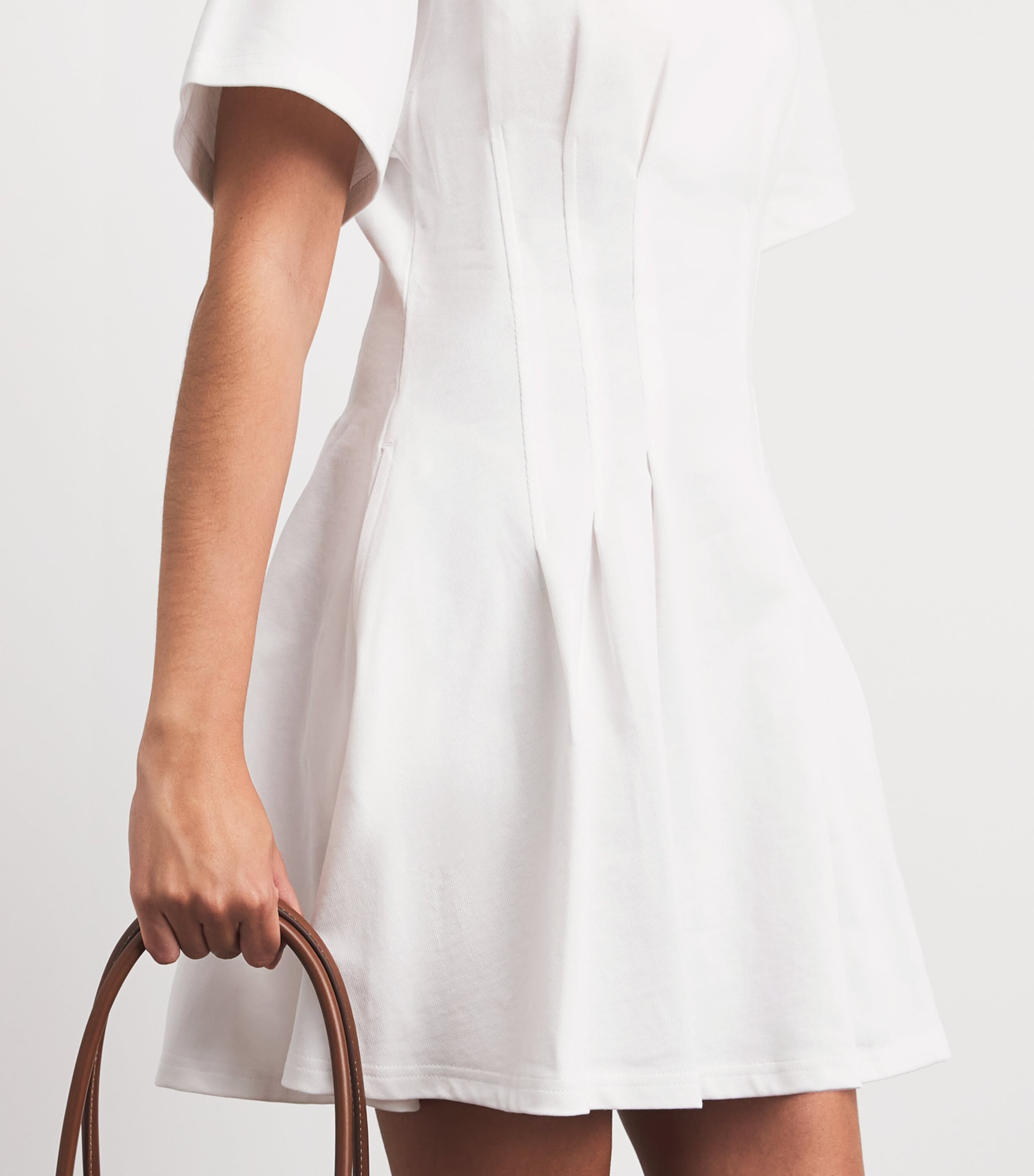 Polo Ralph Lauren Womens Cotton Shaped Mini T-Shirt Dress White Image 5