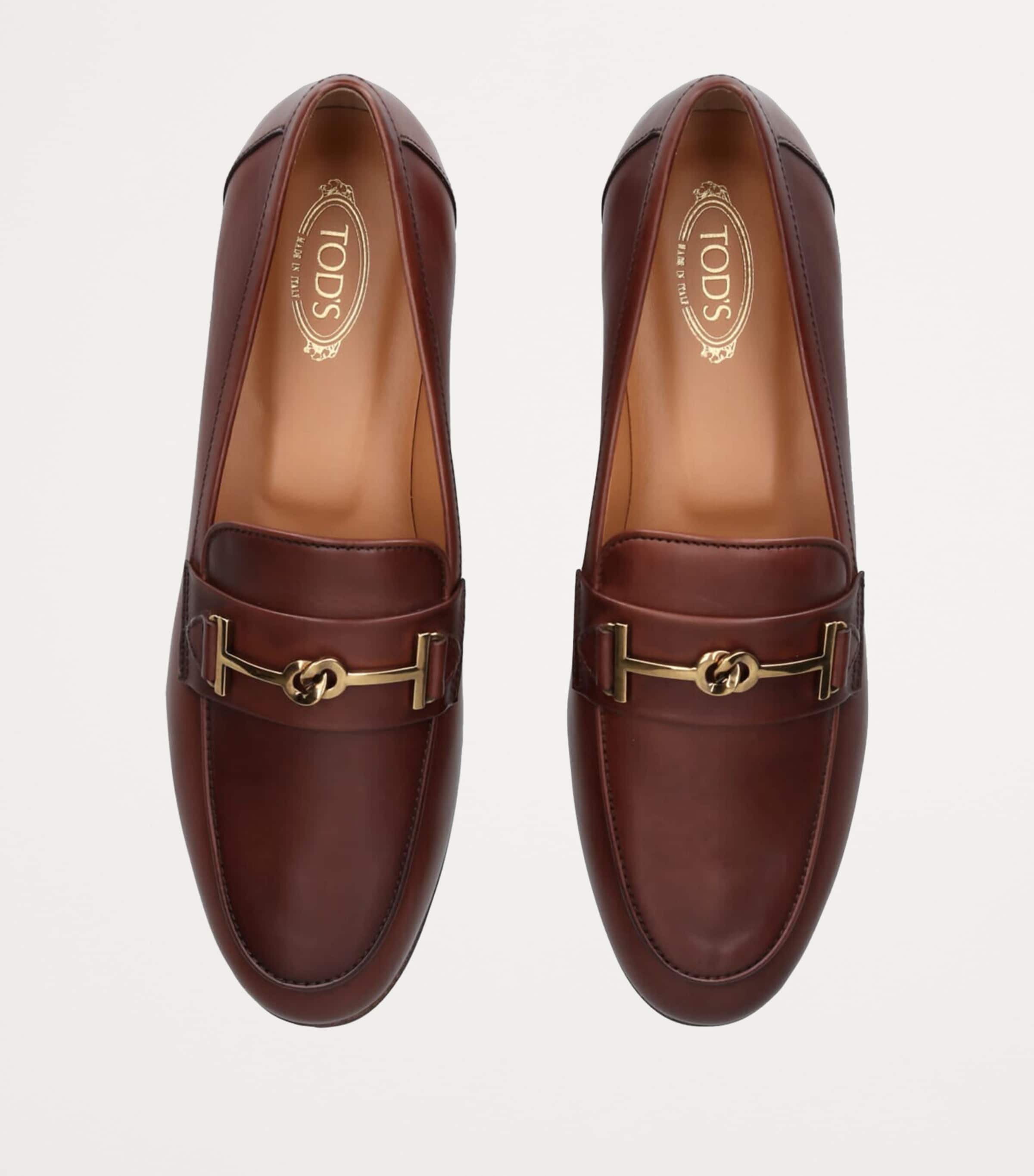 Tod\'s Brown Leather Loafers Brown “Heeled loafers” Tod main image 4