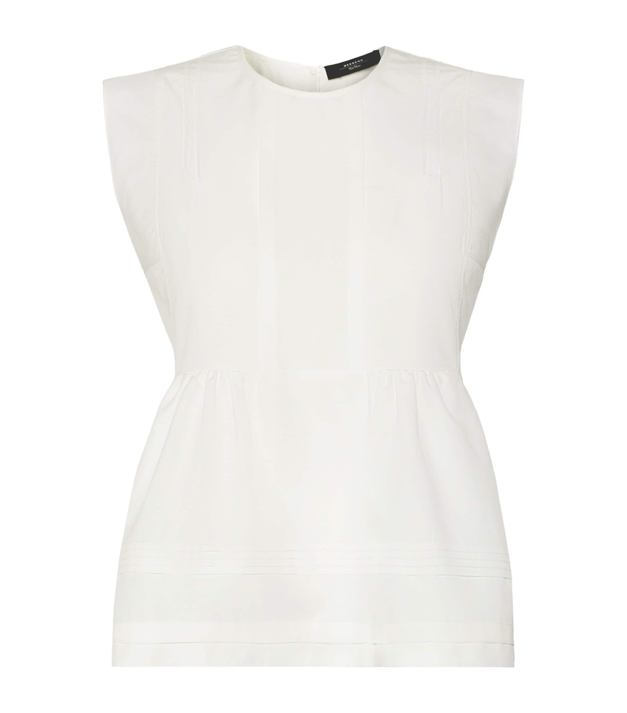Weekend Max Mara Womens Cotton Flared Blouse White Image 1