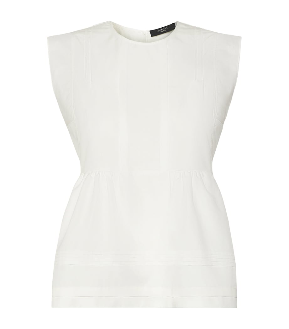 Weekend Max Mara Womens Cotton Flared Blouse White Image 1