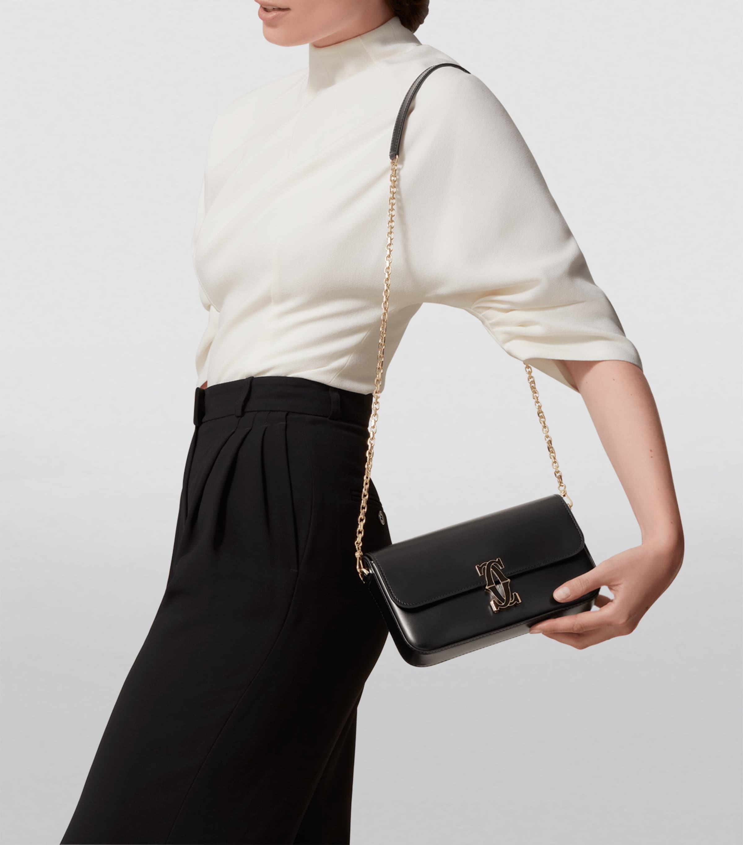 Mini Leather C de Cartier Chain Bag BLACK Image 2