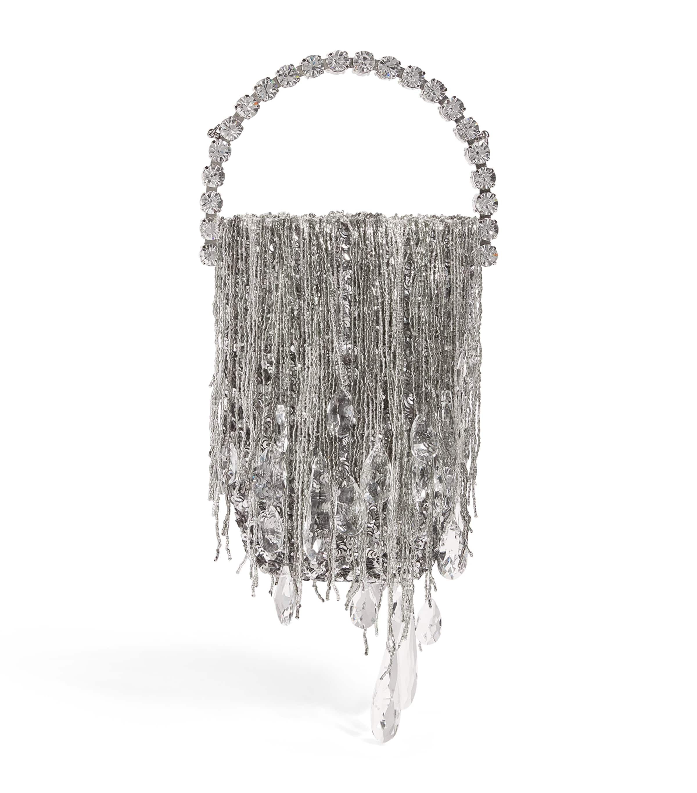 L'alingi Beaded Eternity Clutch Bag In Silver