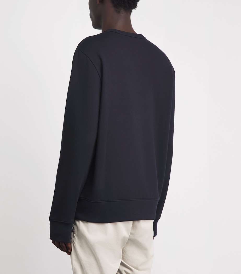 BOSS Mens Cotton Sharpe Sweatshirt Dark Blue Image 5