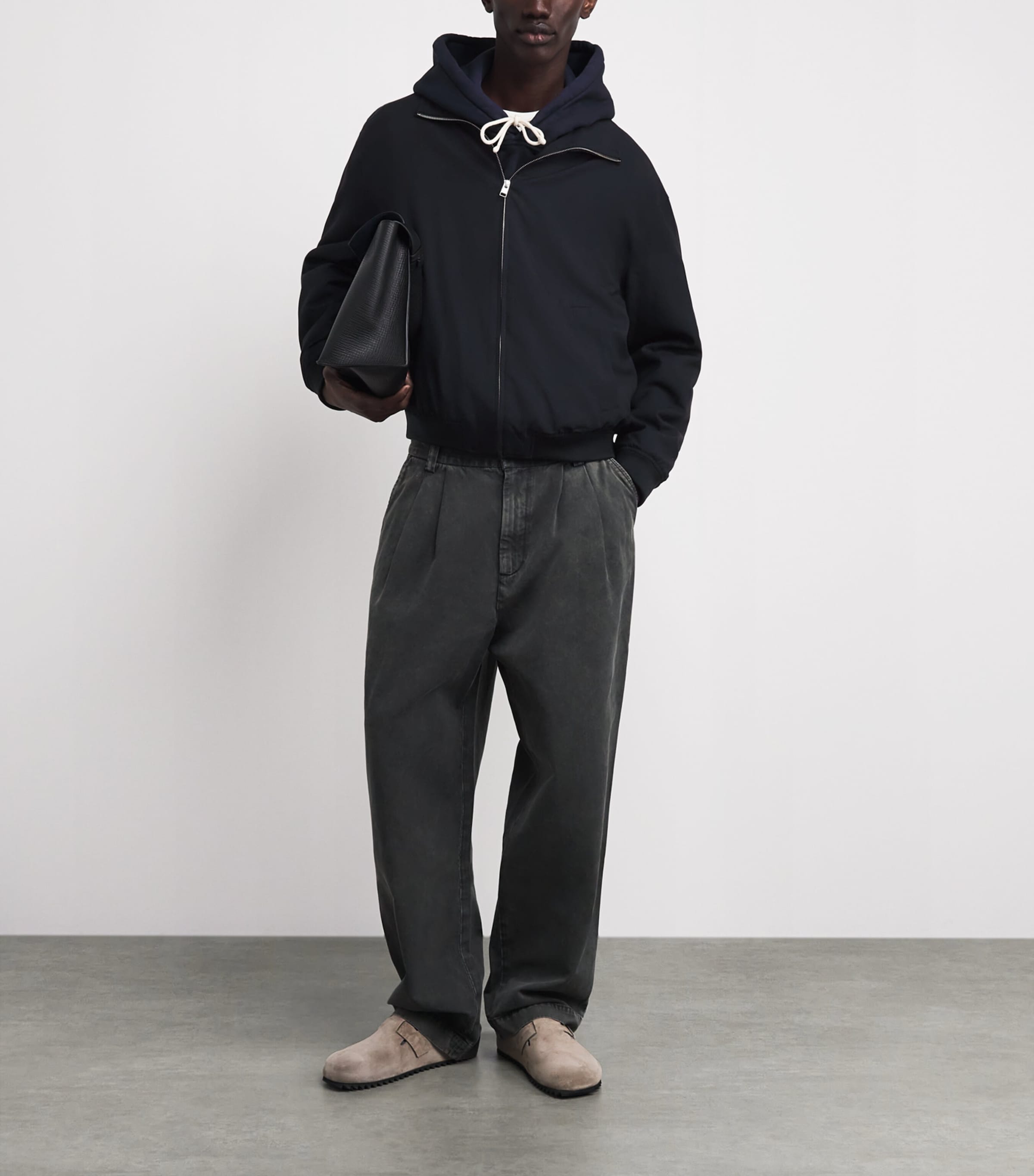 Wool Zip-Up Jacket DK NAVY Image 2