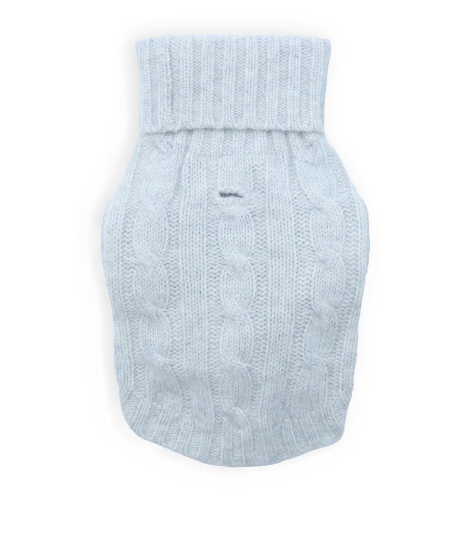 Cashmere Cable-Knit Dog Sweater (S) LIGHT GREY HEATHER Image 1