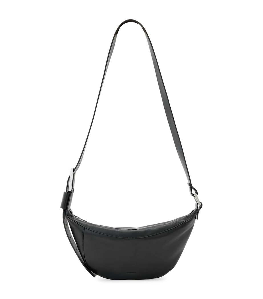 AllSaints Leather Luna Cross-Body Bag Black/silver Image 1