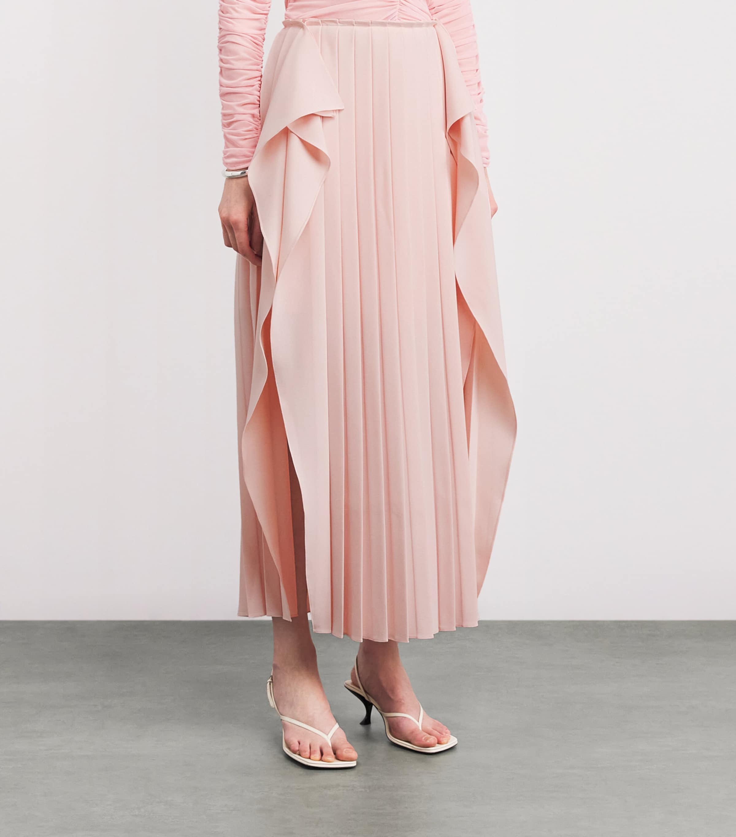 Pleated Mira Midi Skirt PINK Image 3
