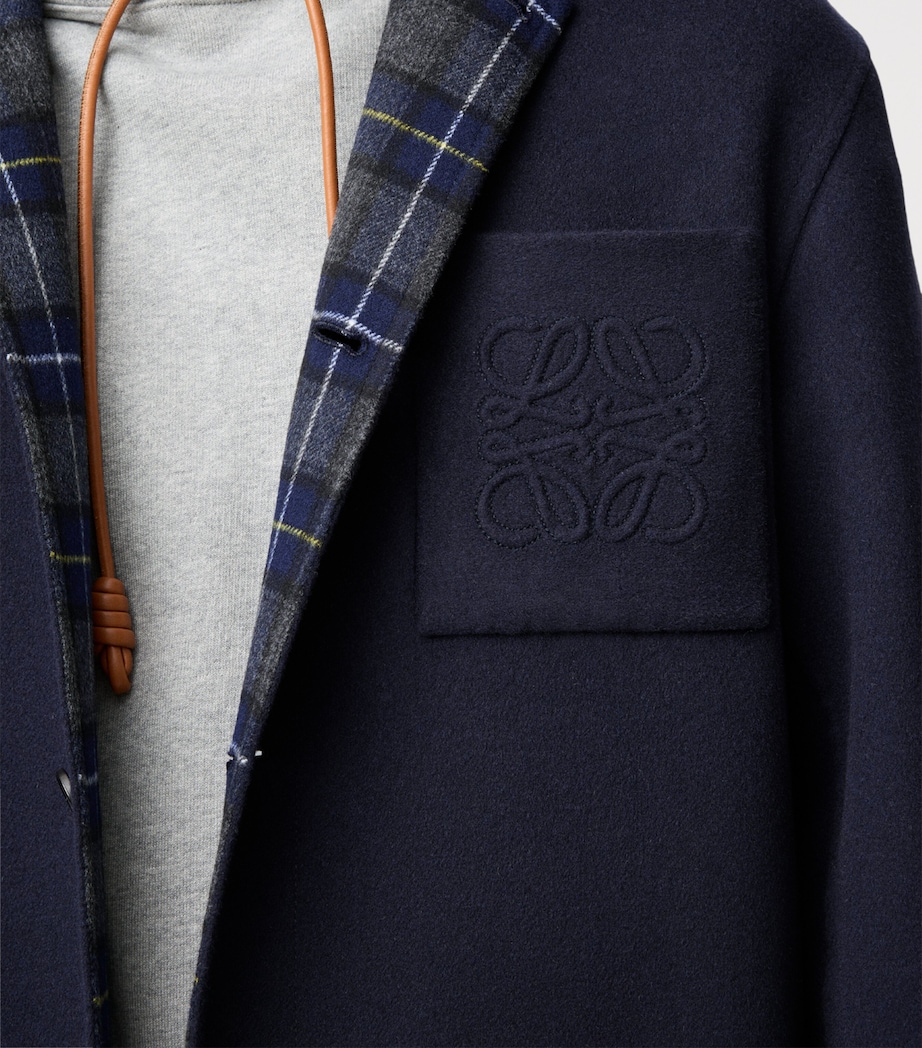 Wool-Cashmere-Blend Coat NAVY/GREY Image 6