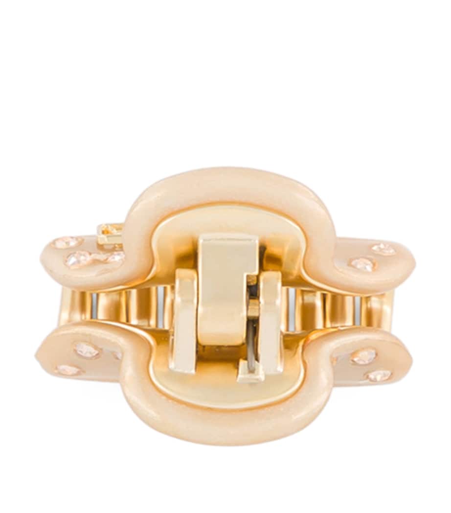 Gold-Plated Crystal-Embellished Claw Hair Clip X3- PAIL DORE/OR Image 3