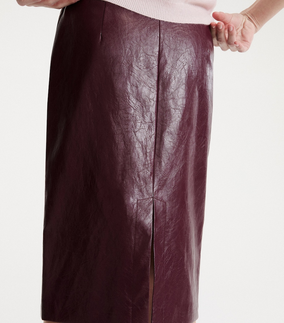 Marella Womens Aged-Effect Mini Skirt Bordeaux Image 5