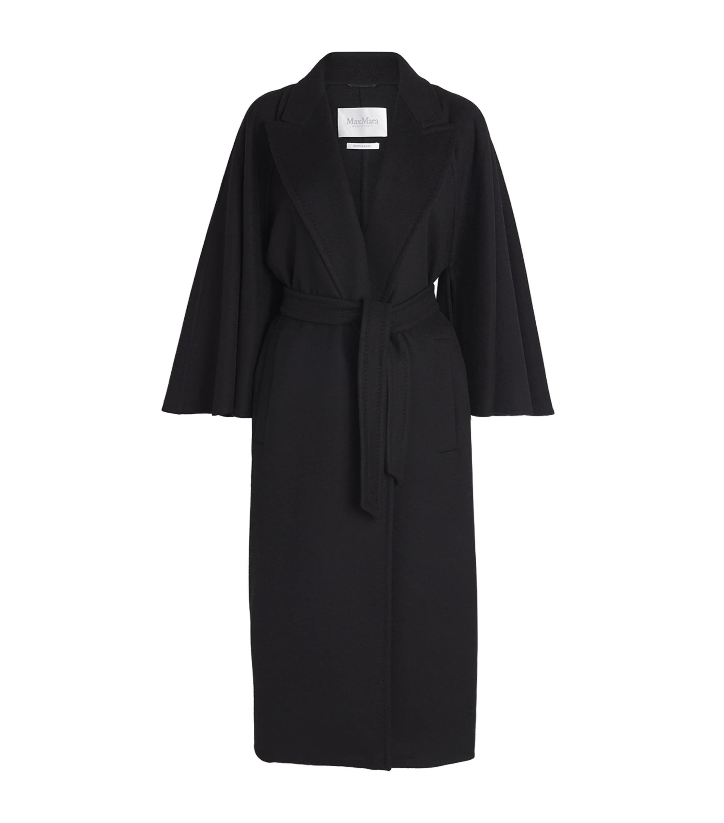 Cashmere-Wool Wrap Coat BLACK Image 1