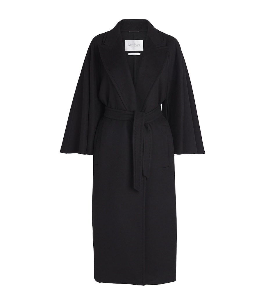 Cashmere-Wool Wrap Coat BLACK Image 1