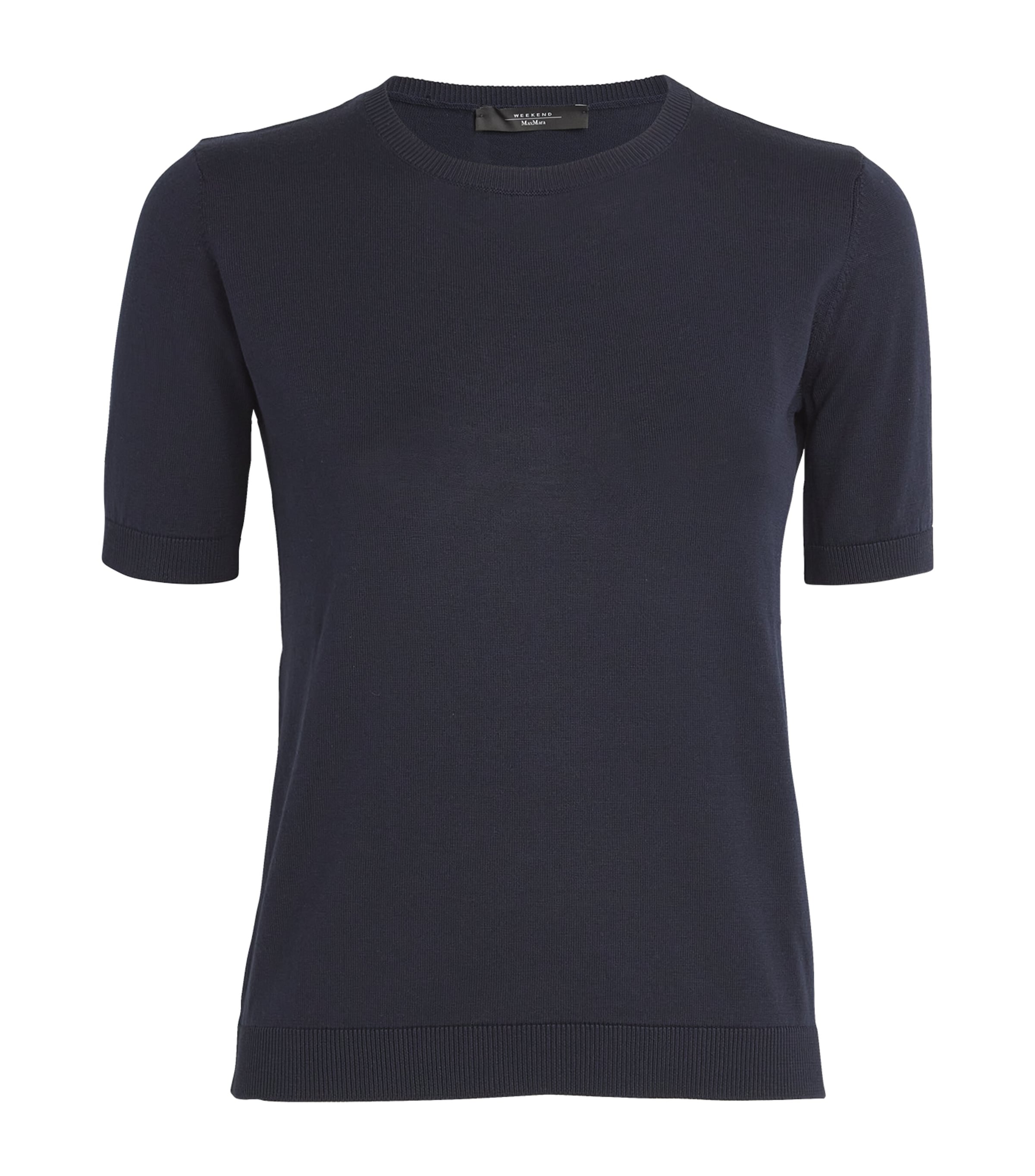 Shop Weekend Max Mara Silk-cotton T-shirt Sweater In Blue