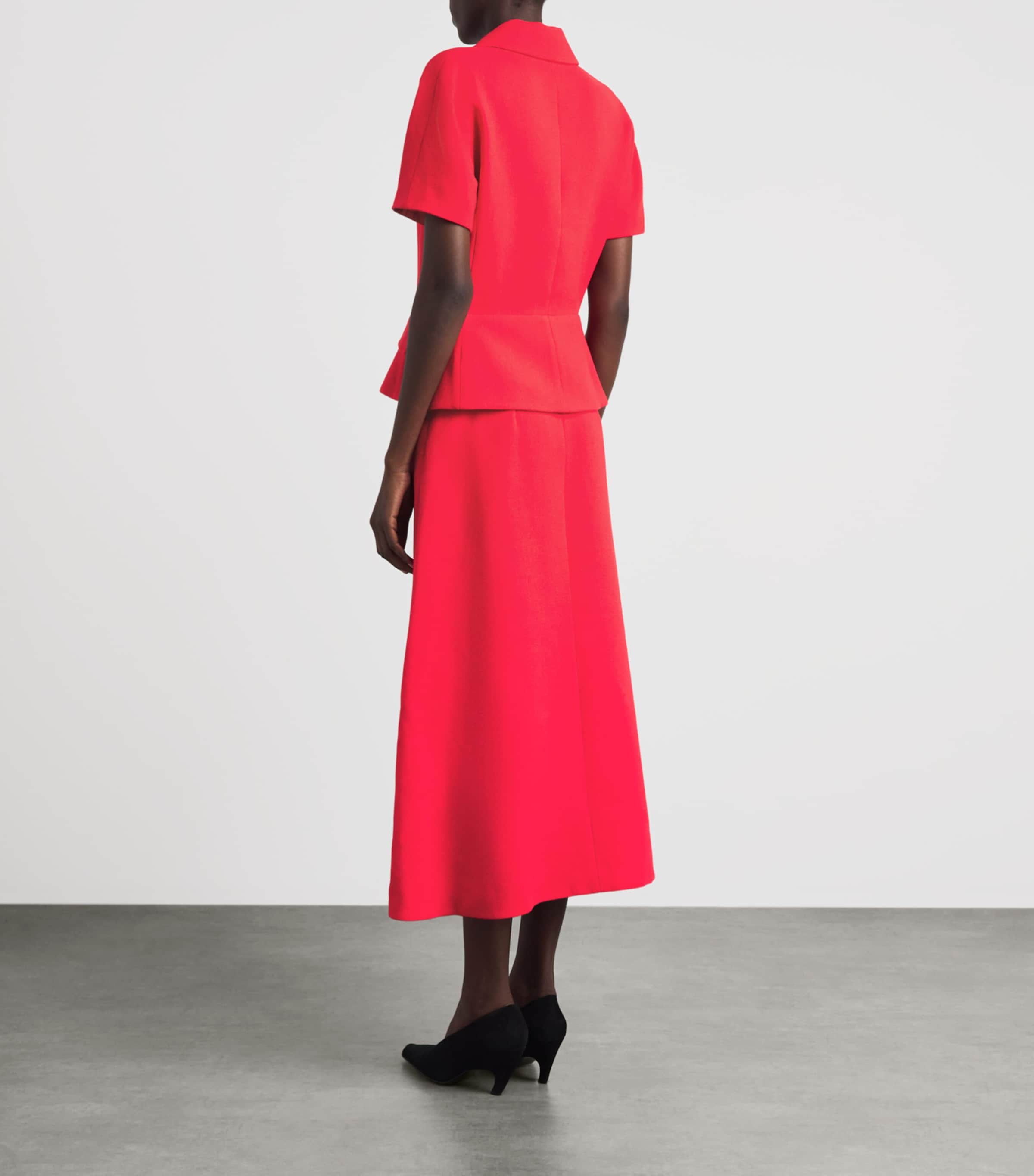 Emilia Wickstead Womens Wool Alexina Midi Dress Red Image 4