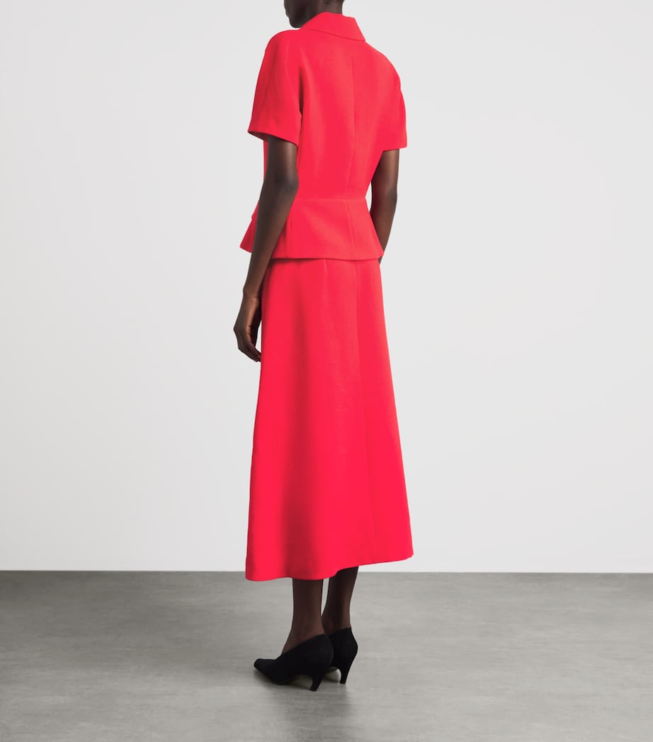 Emilia Wickstead Womens Wool Alexina Midi Dress Red Image 4